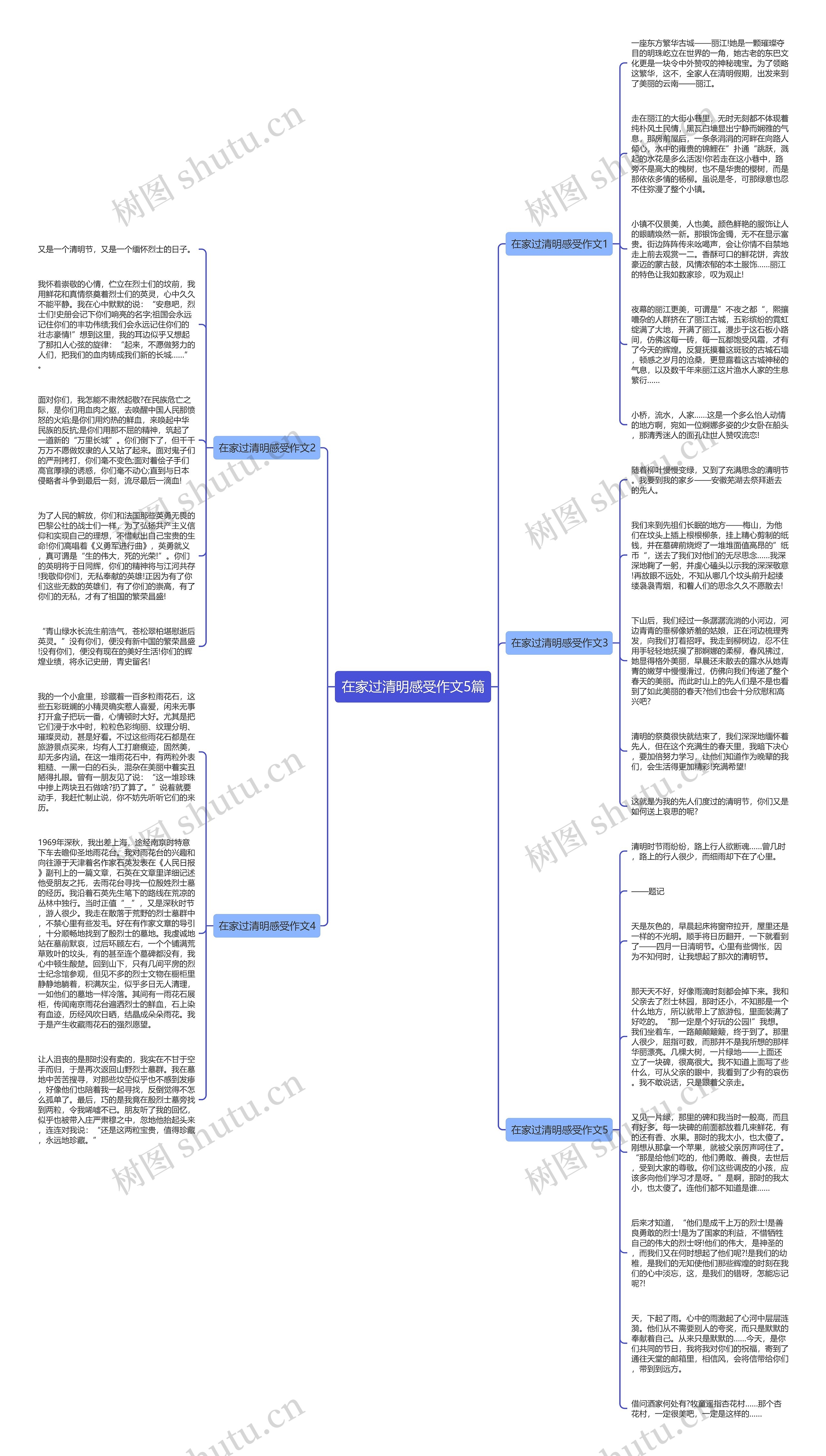 在家过清明感受作文5篇思维导图