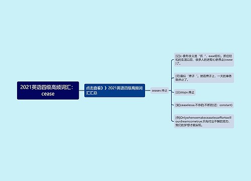 2021英语四级高频词汇：cease