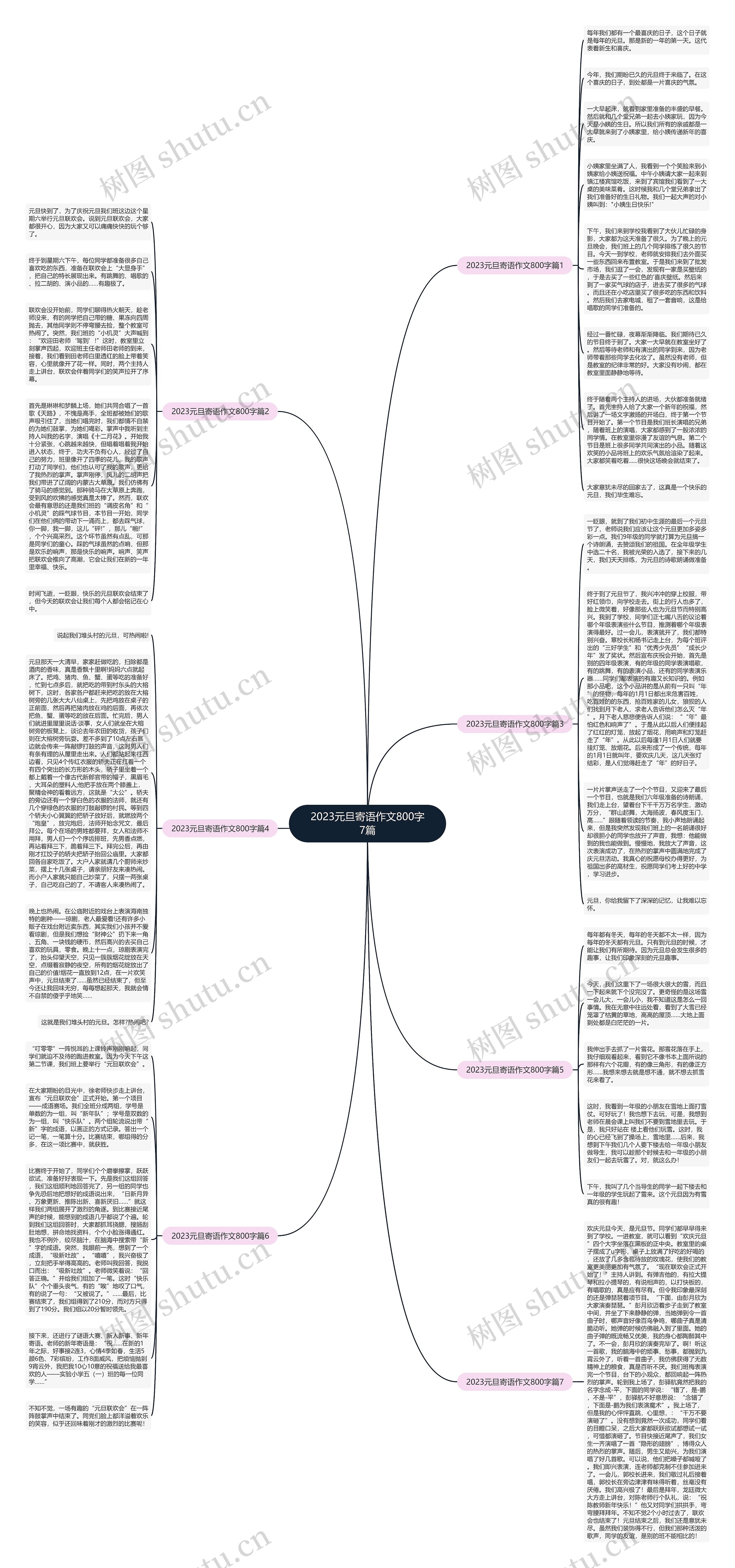 2023元旦寄语作文800字7篇思维导图