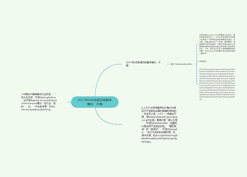 2017年6月英语四级翻译模拟：木雕