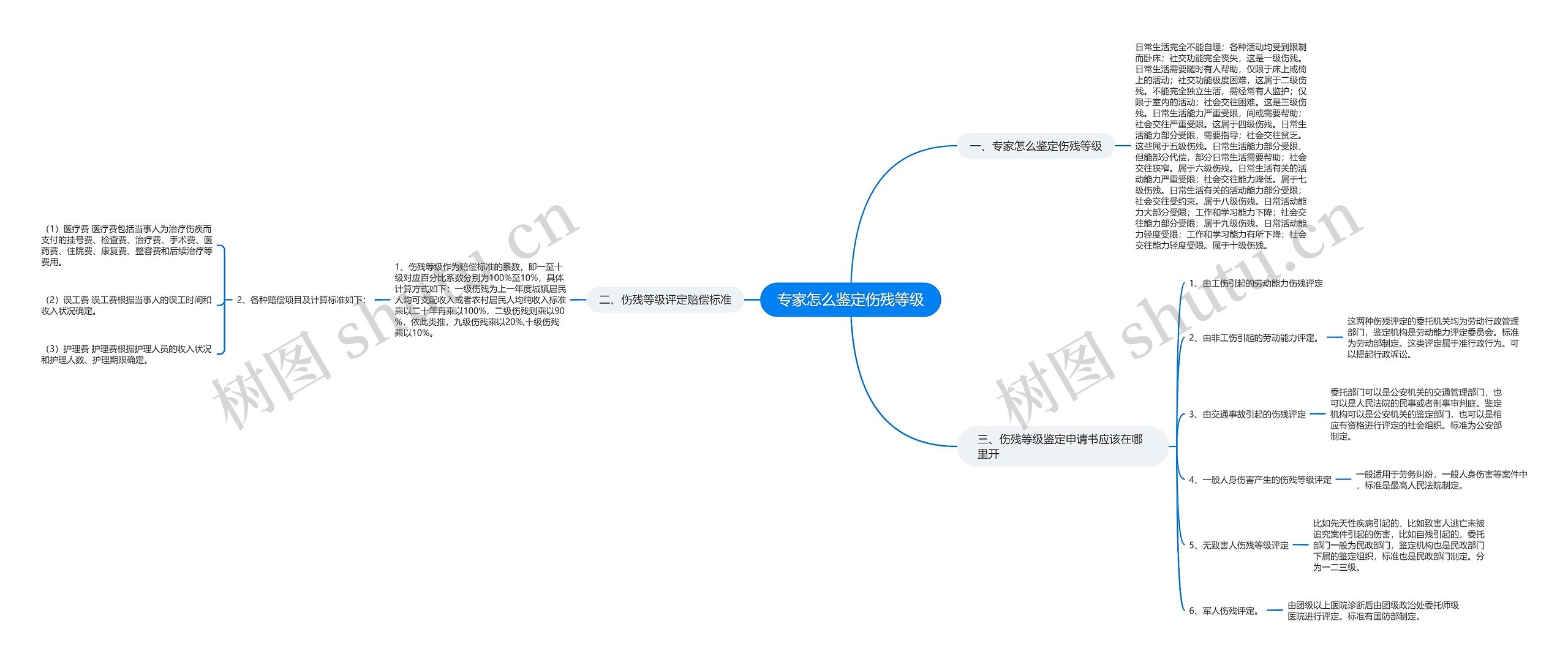 专家怎么鉴定伤残等级思维导图