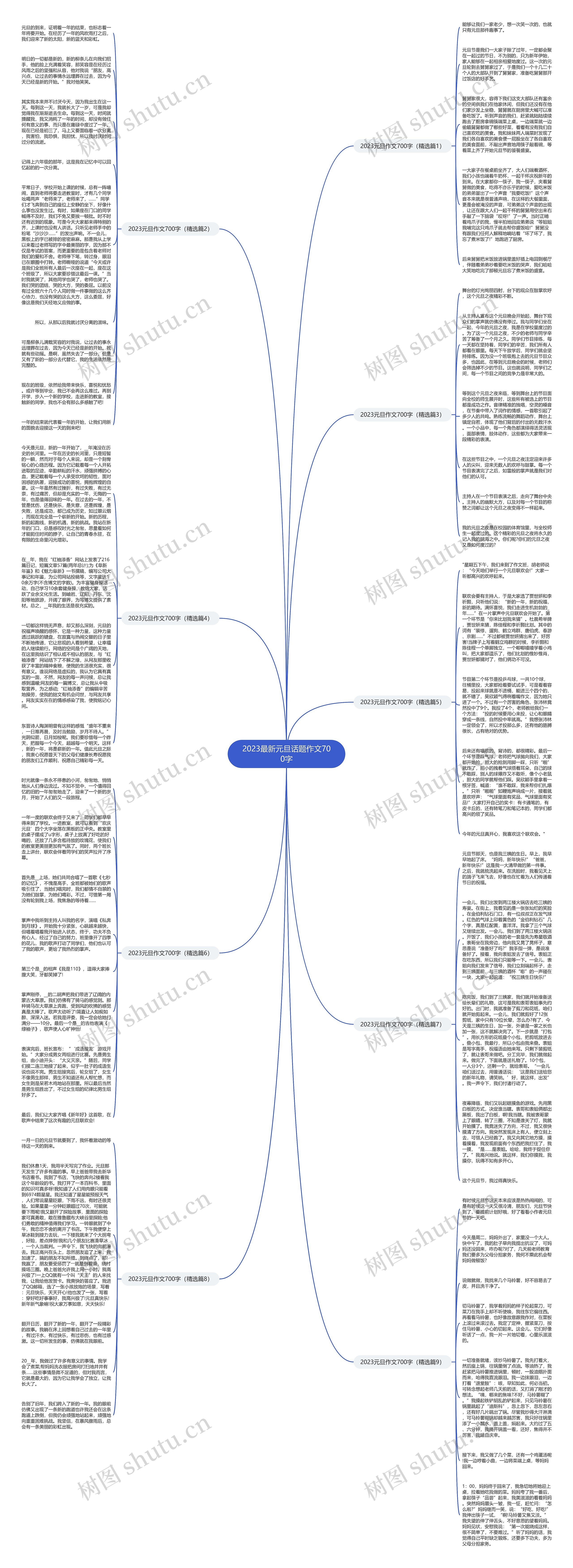 2023最新元旦话题作文700字思维导图