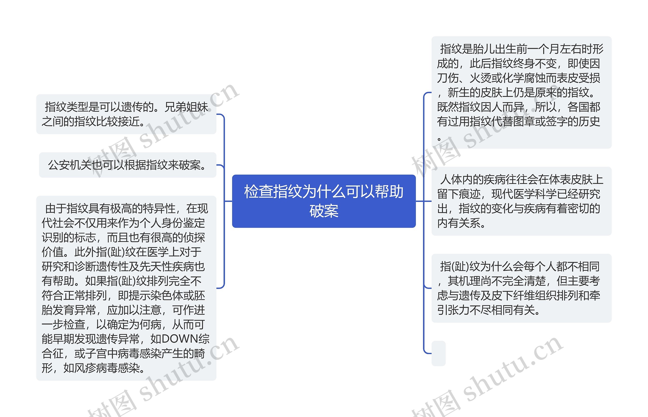 检查指纹为什么可以帮助破案思维导图