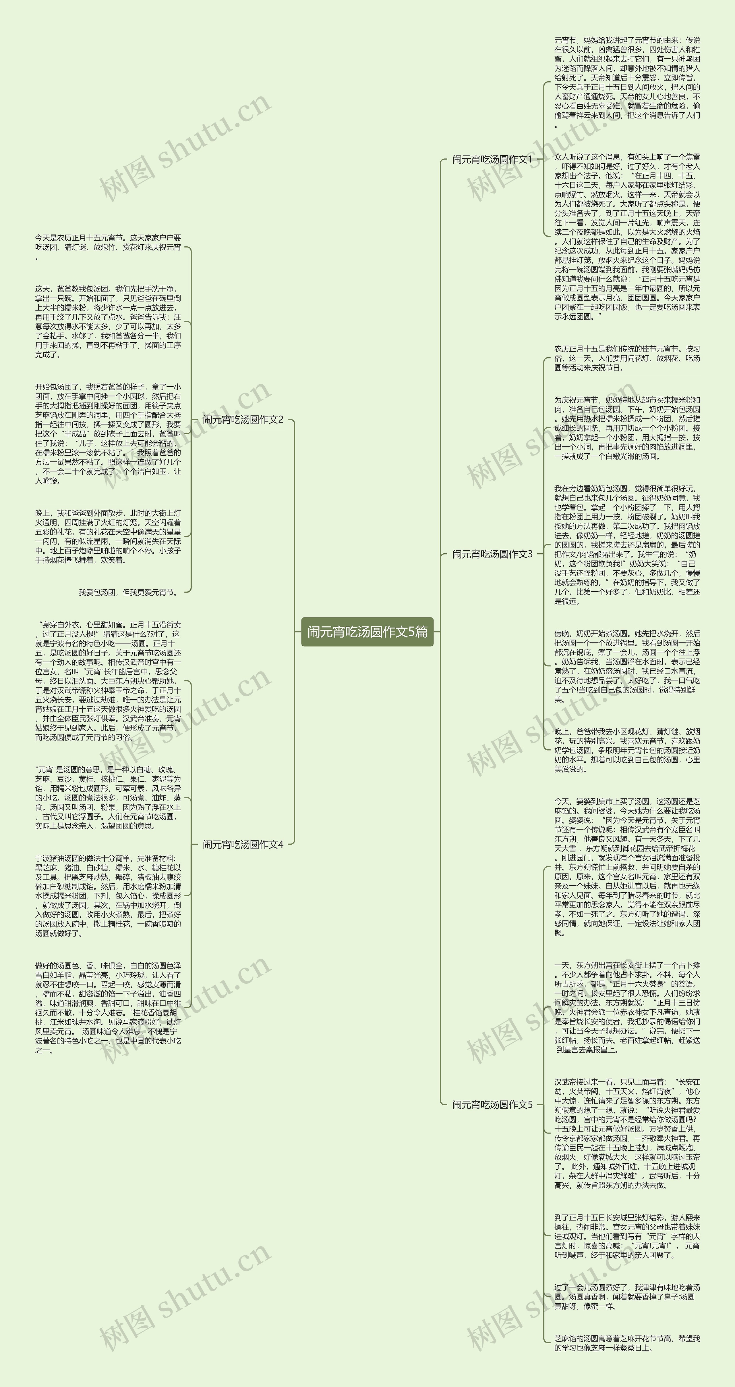 闹元宵吃汤圆作文5篇思维导图