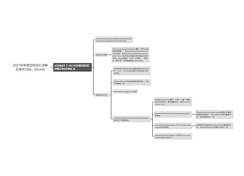 2021年英语四级词汇讲解及考点归纳：decade