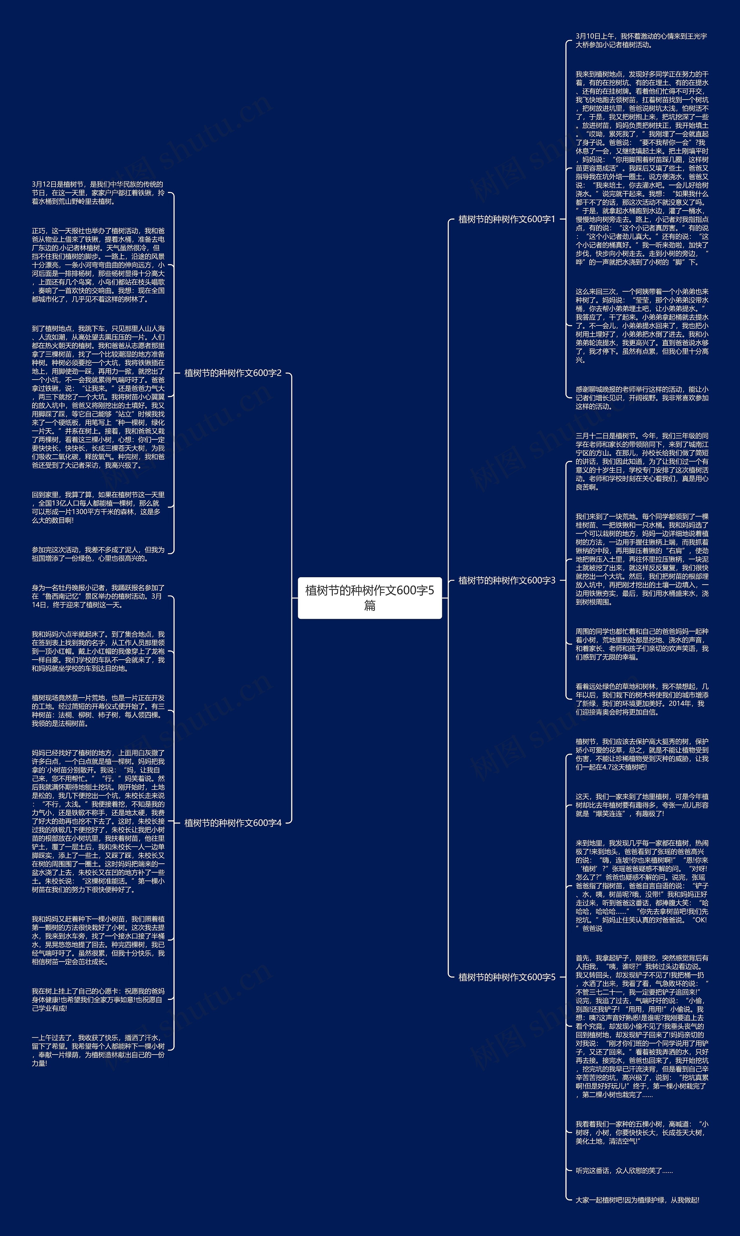 植树节的种树作文600字5篇思维导图