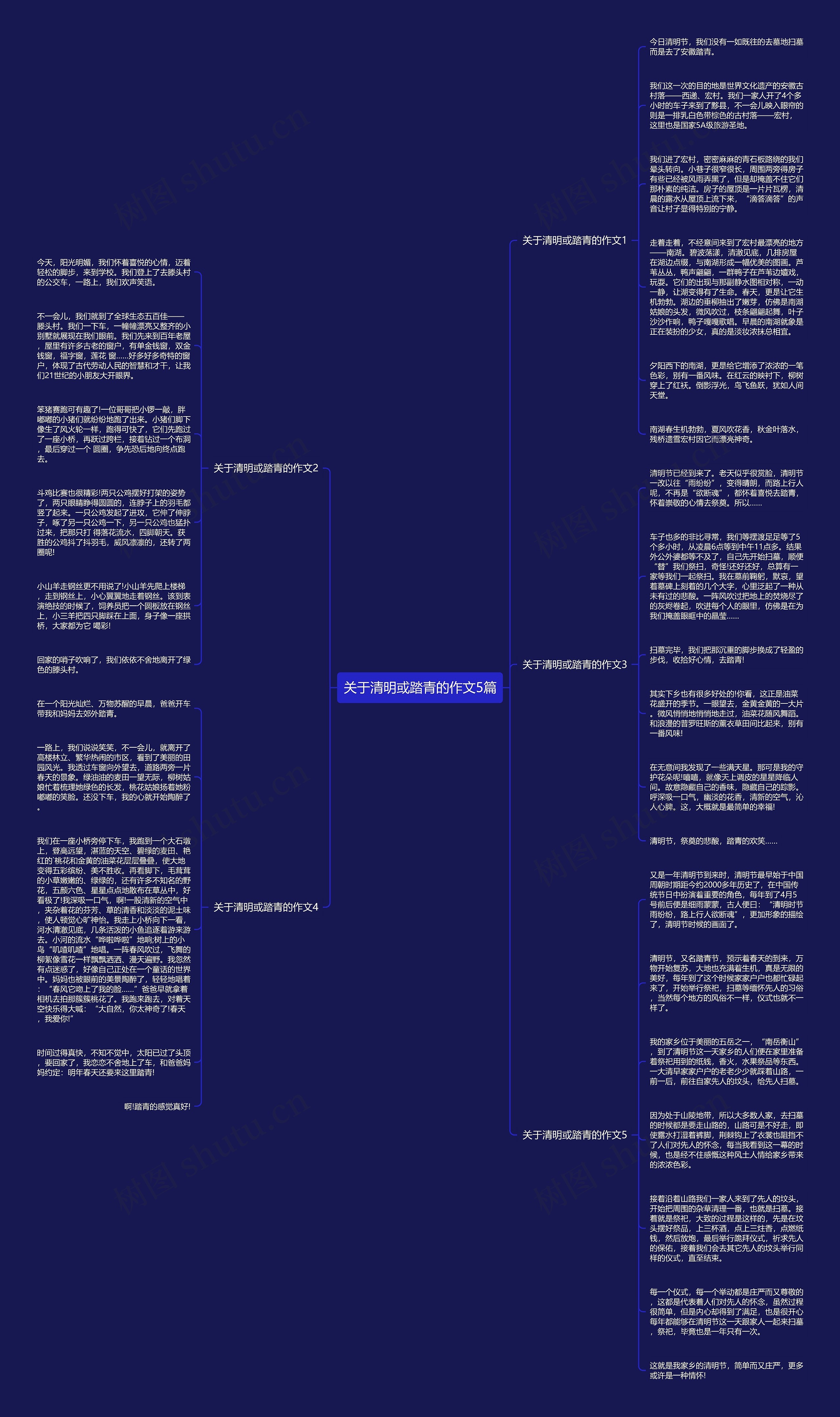 关于清明或踏青的作文5篇思维导图