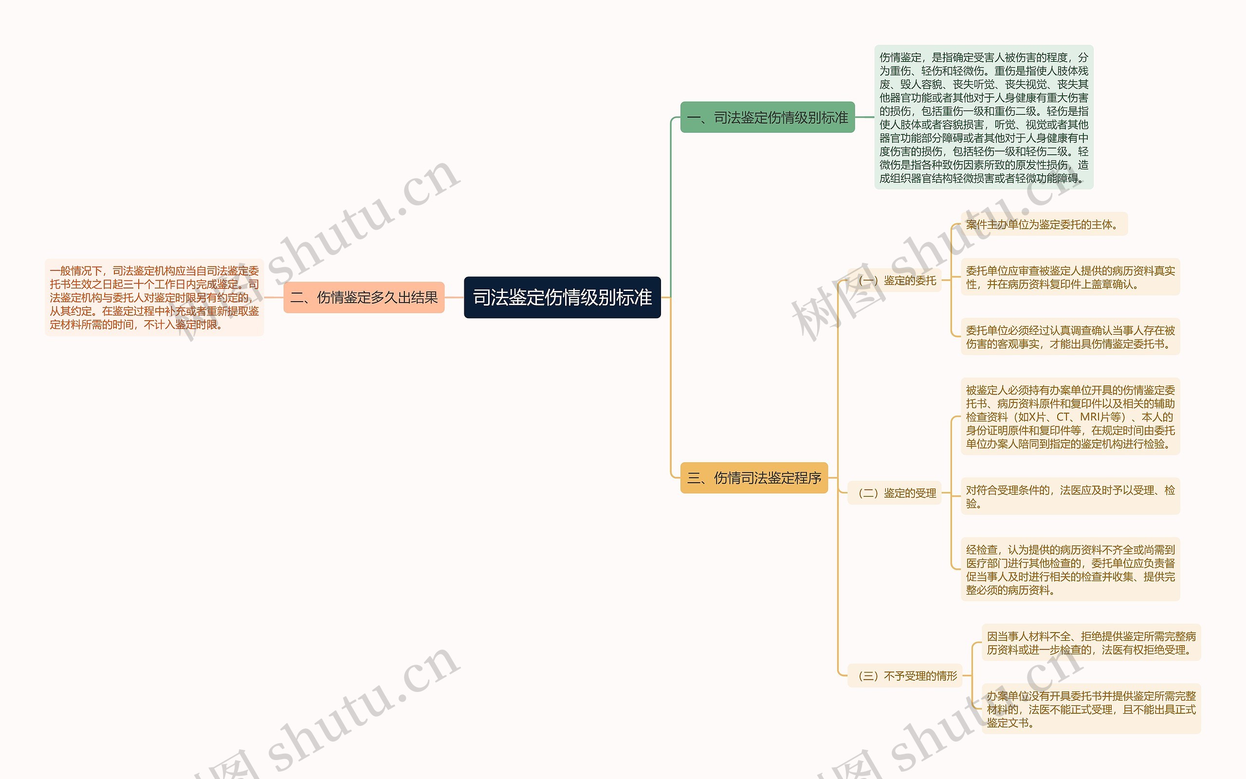 司法鉴定伤情级别标准思维导图