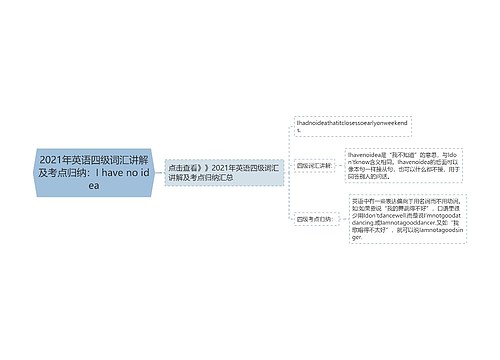 2021年英语四级词汇讲解及考点归纳：I have no idea