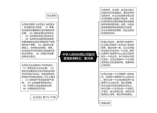 中华人民共和国公司登记管理条例释义：第39条