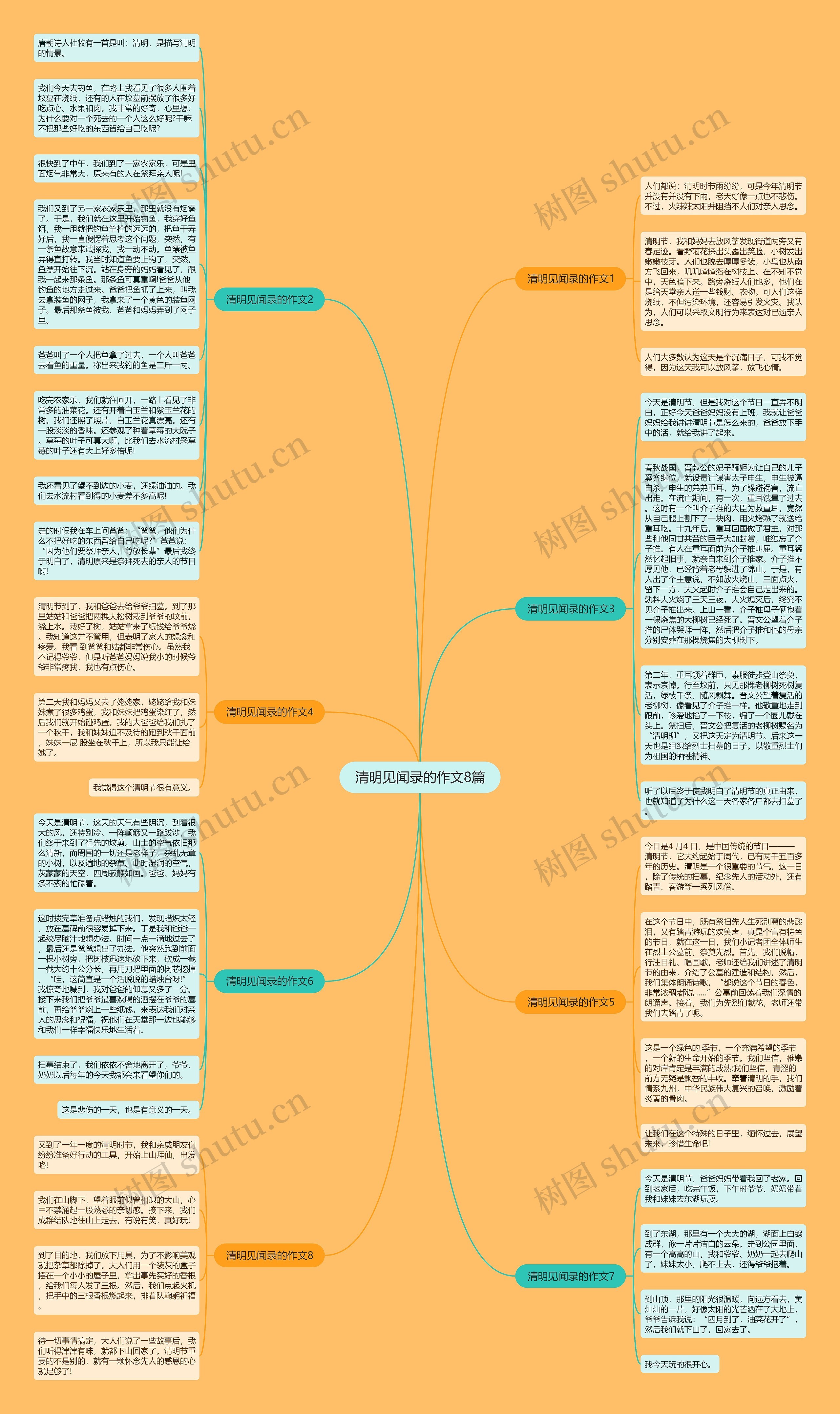 清明见闻录的作文8篇思维导图
