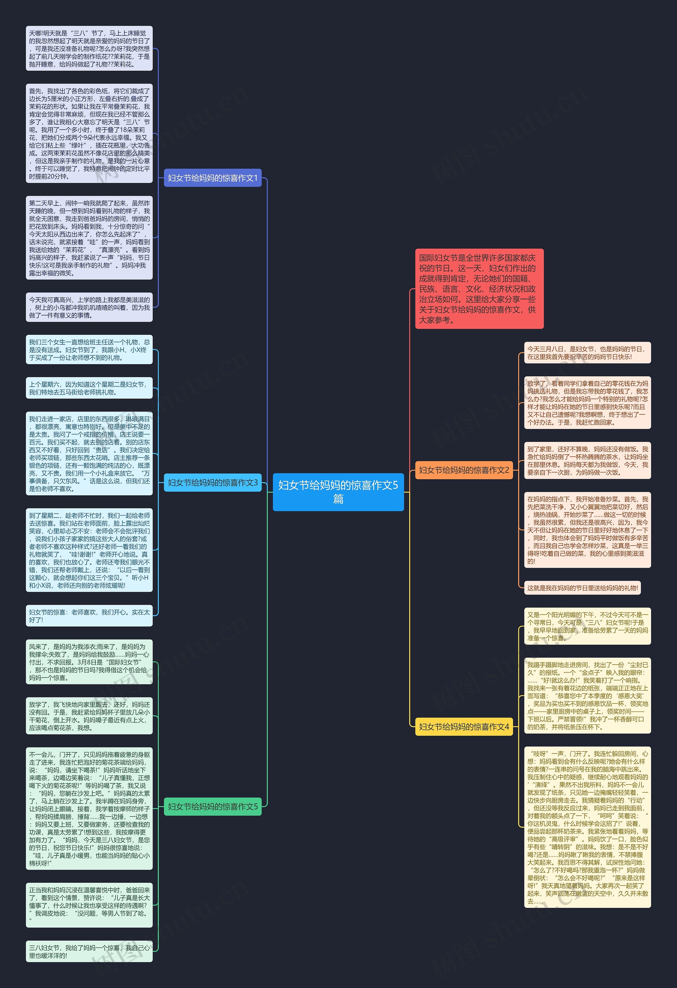 妇女节给妈妈的惊喜作文5篇思维导图