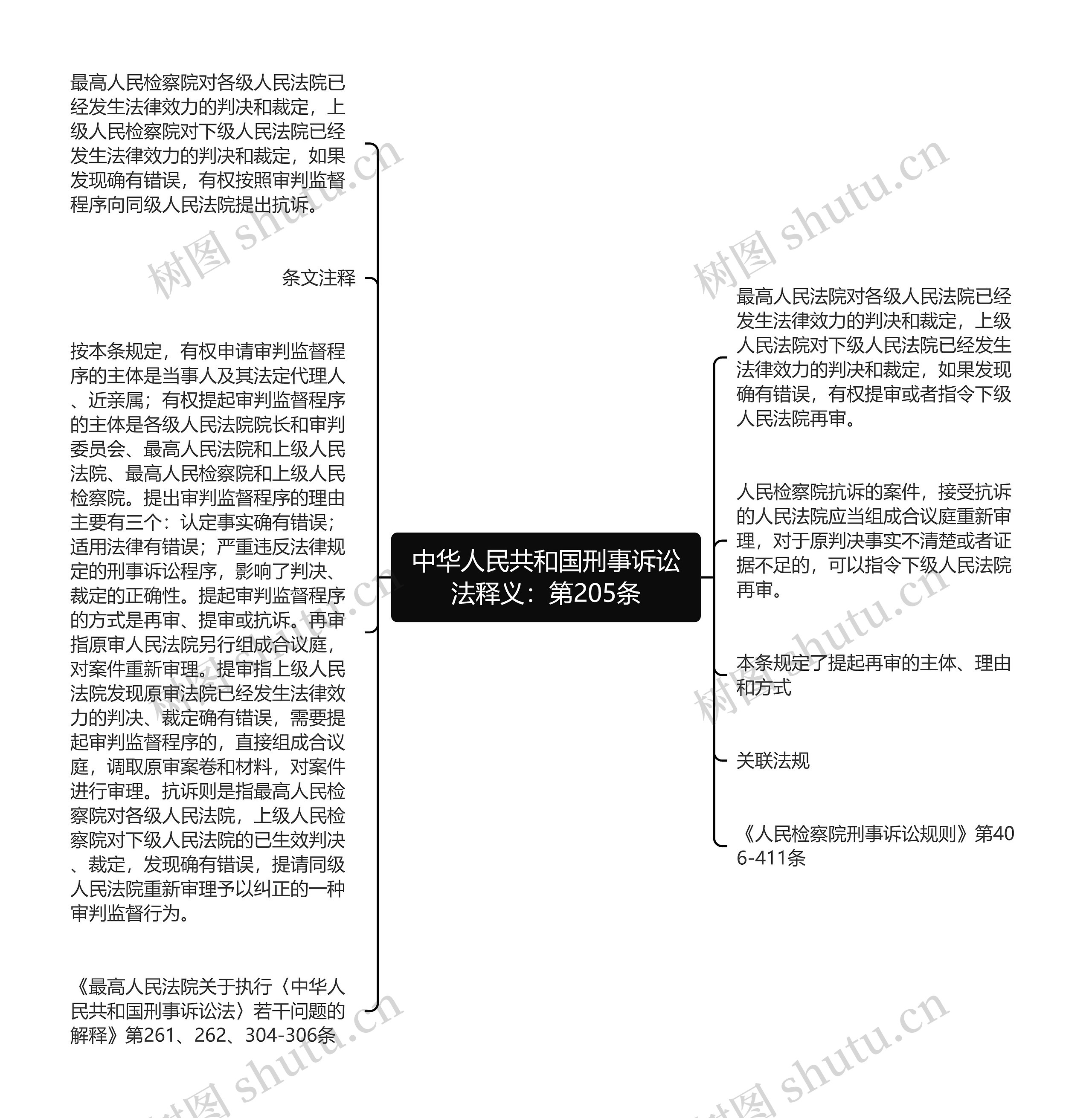 中华人民共和国刑事诉讼法释义：第205条思维导图