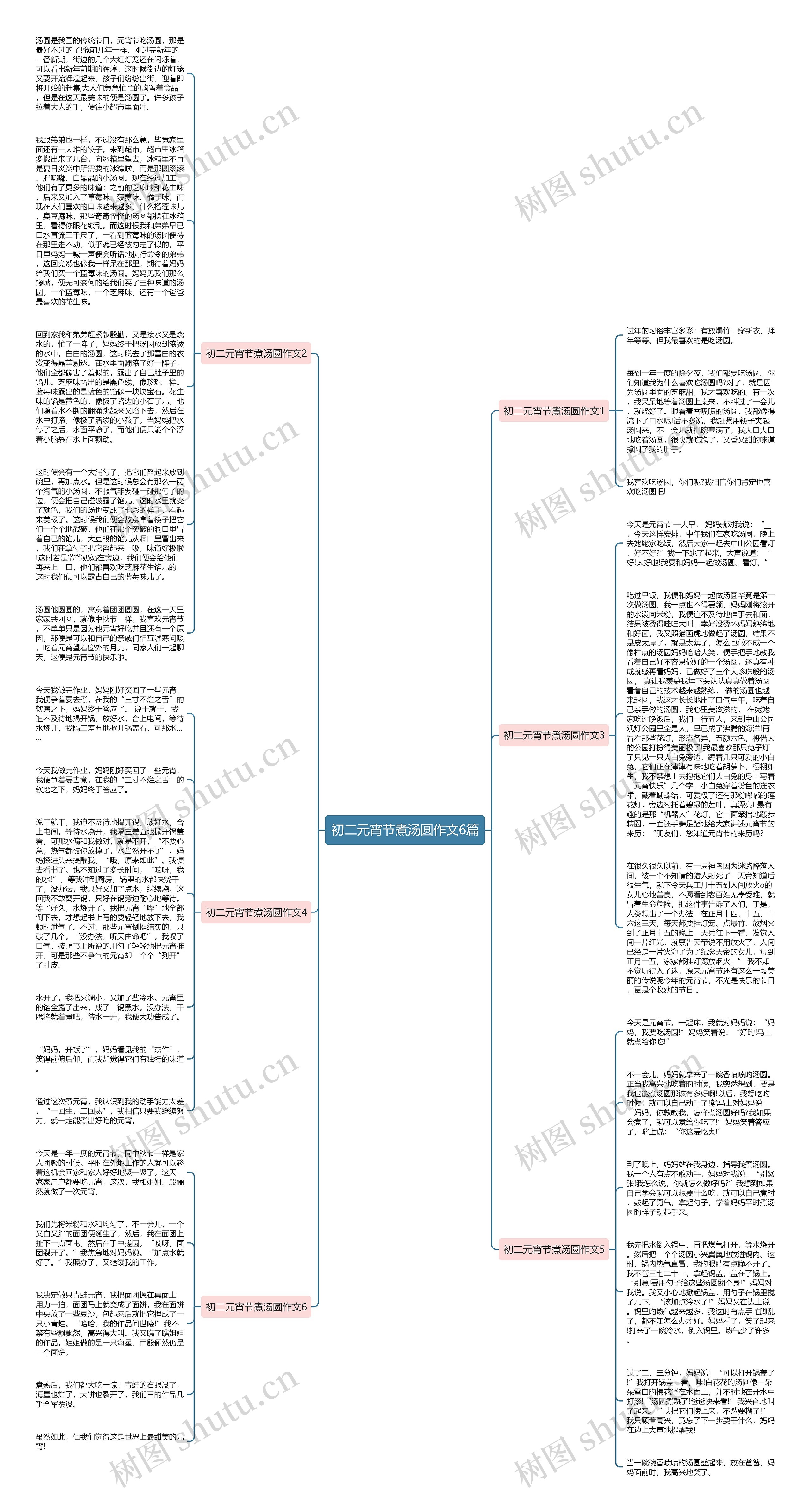 初二元宵节煮汤圆作文6篇思维导图