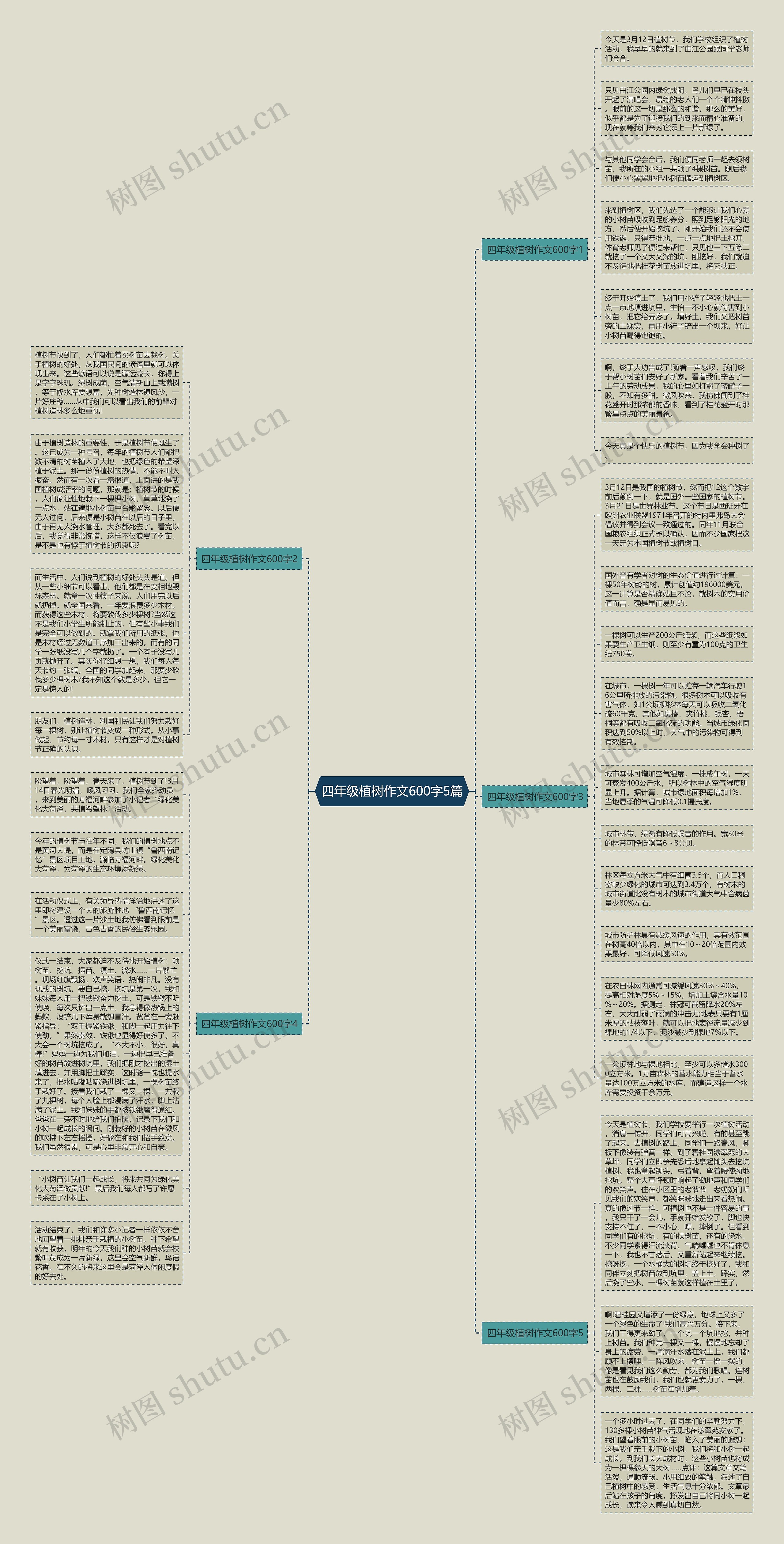 四年级植树作文600字5篇思维导图