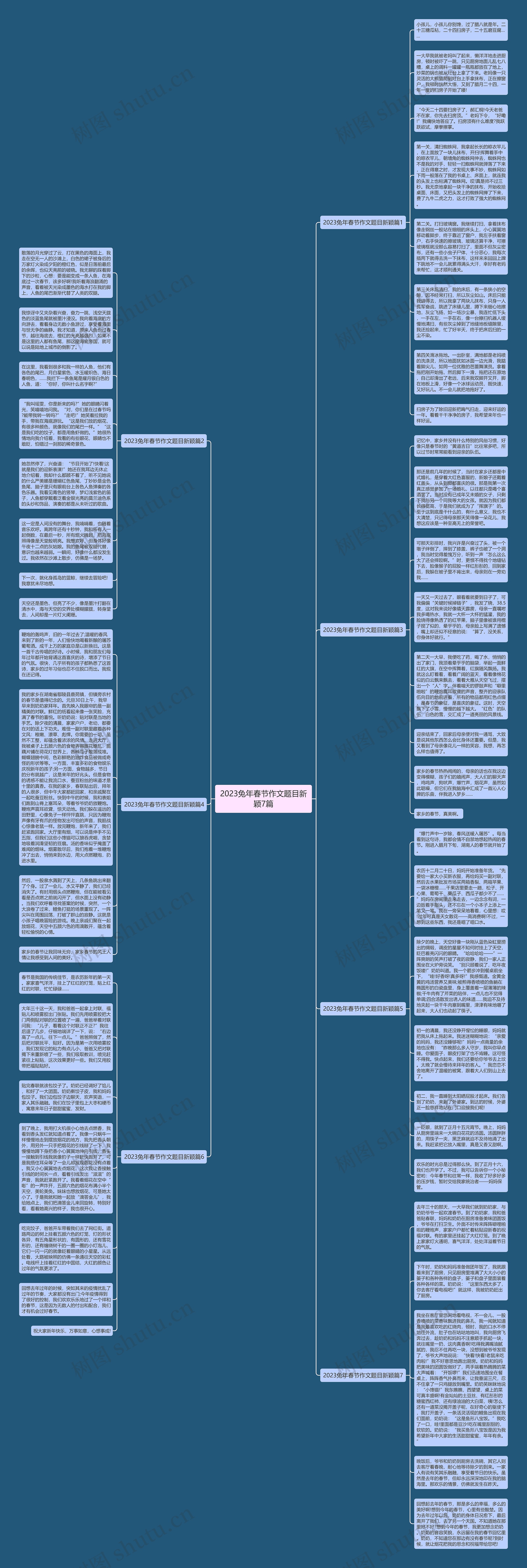 2023兔年春节作文题目新颖7篇思维导图