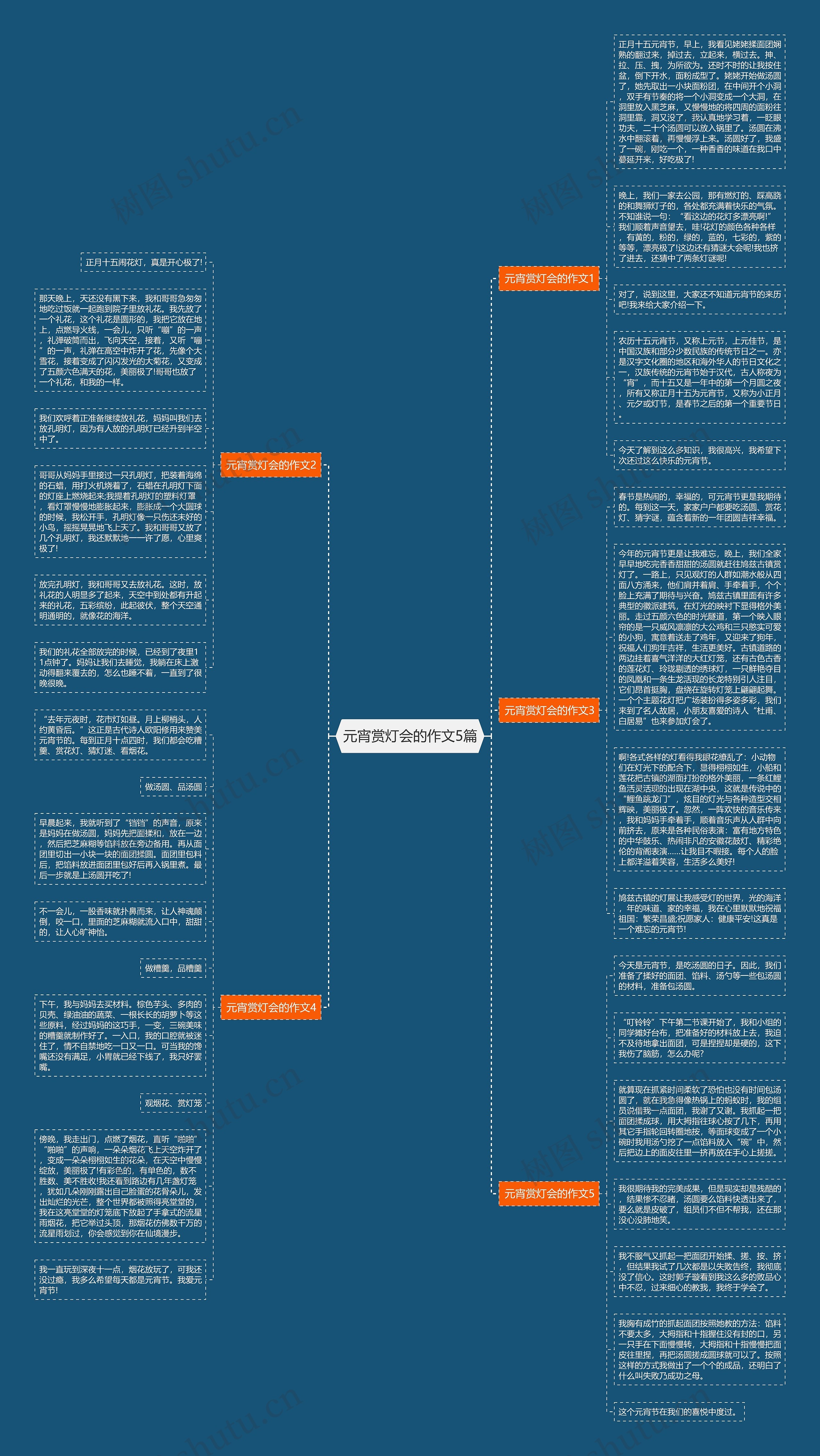 元宵赏灯会的作文5篇思维导图