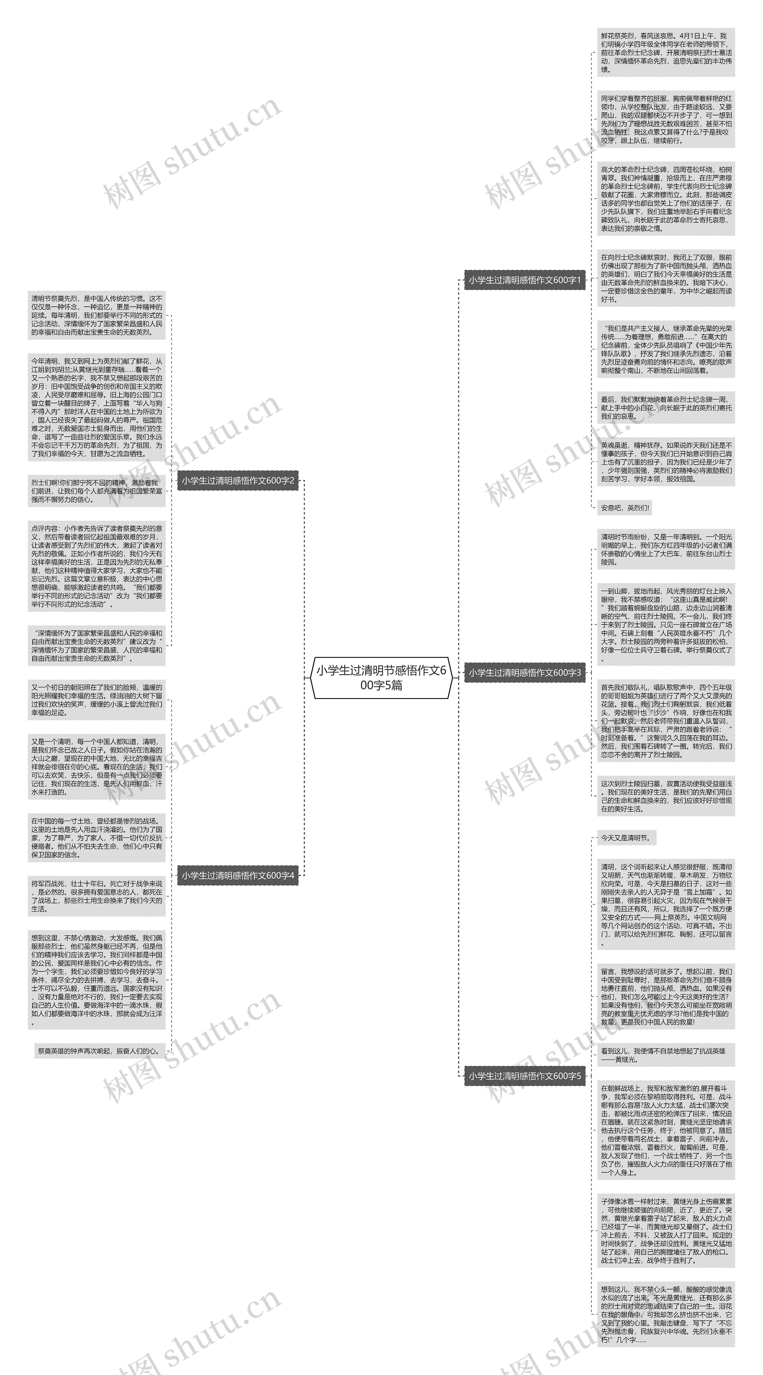 小学生过清明节感悟作文600字5篇思维导图