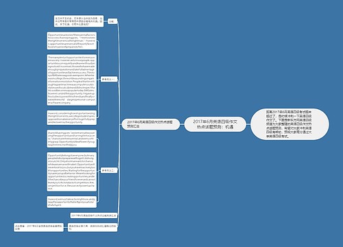 2017年6月英语四级作文热点话题预测：机遇