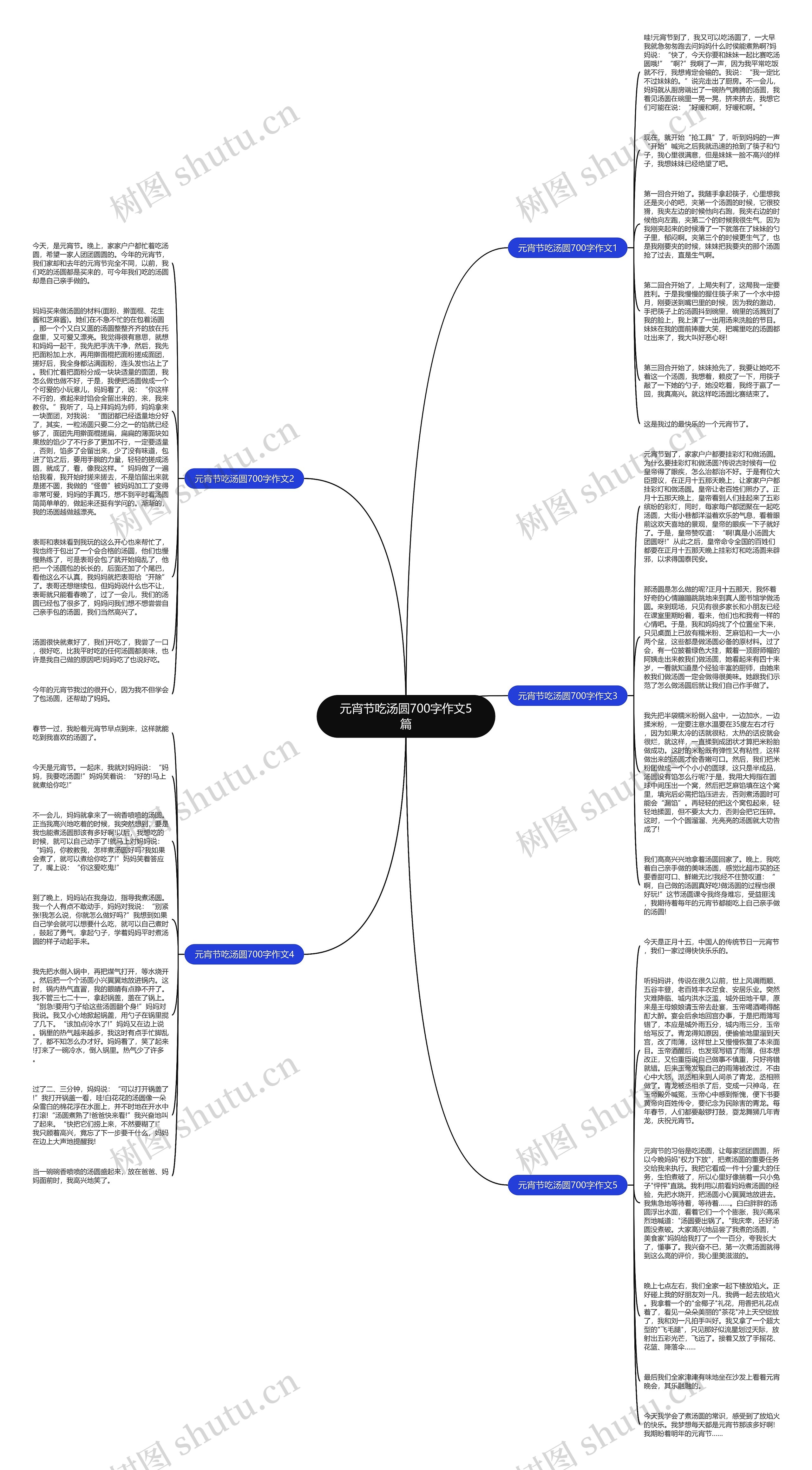元宵节吃汤圆700字作文5篇思维导图