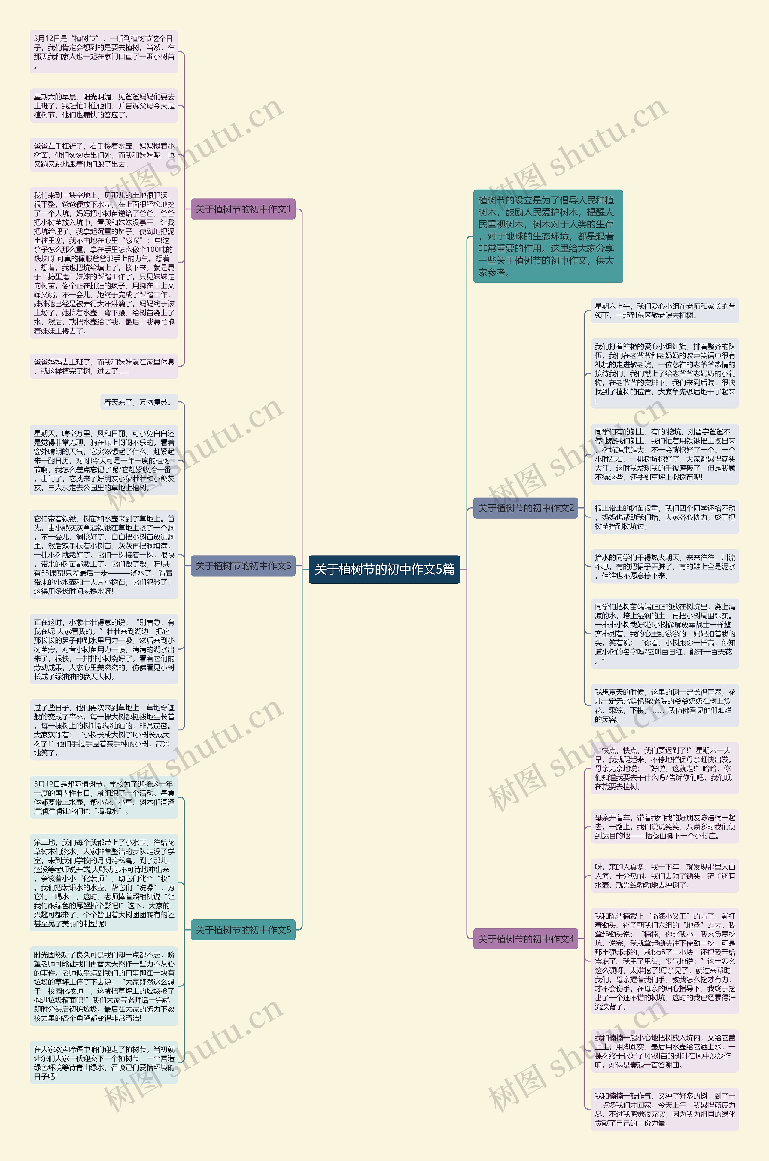 关于植树节的初中作文5篇思维导图