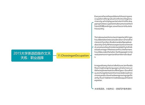 2015大学英语四级作文天天练：职业选择