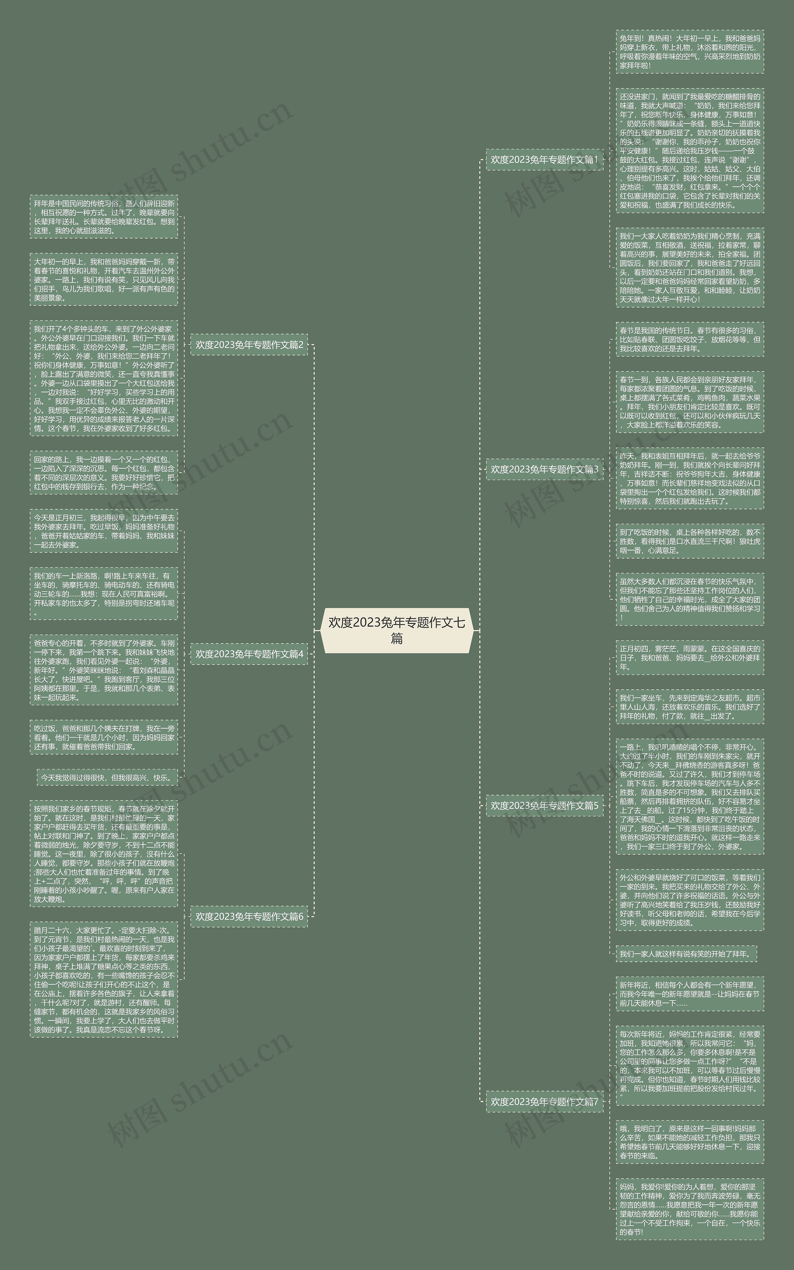 欢度2023兔年专题作文七篇思维导图