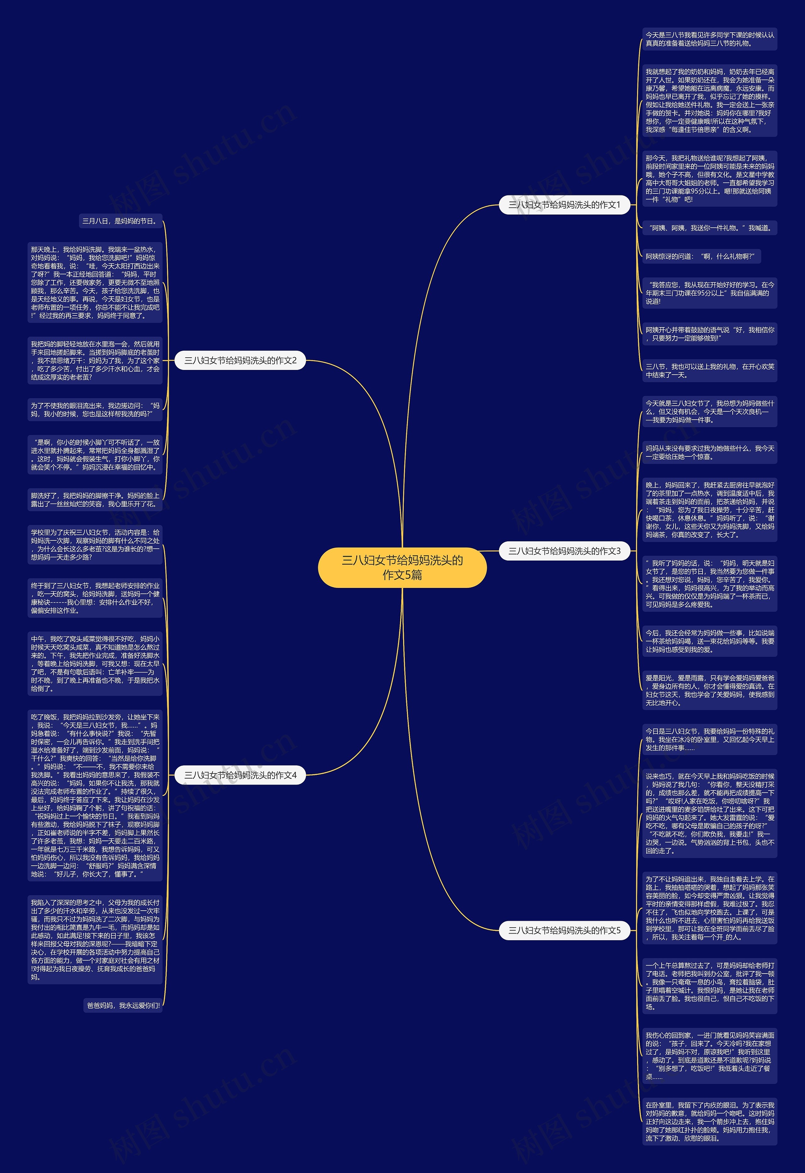 三八妇女节给妈妈洗头的作文5篇思维导图