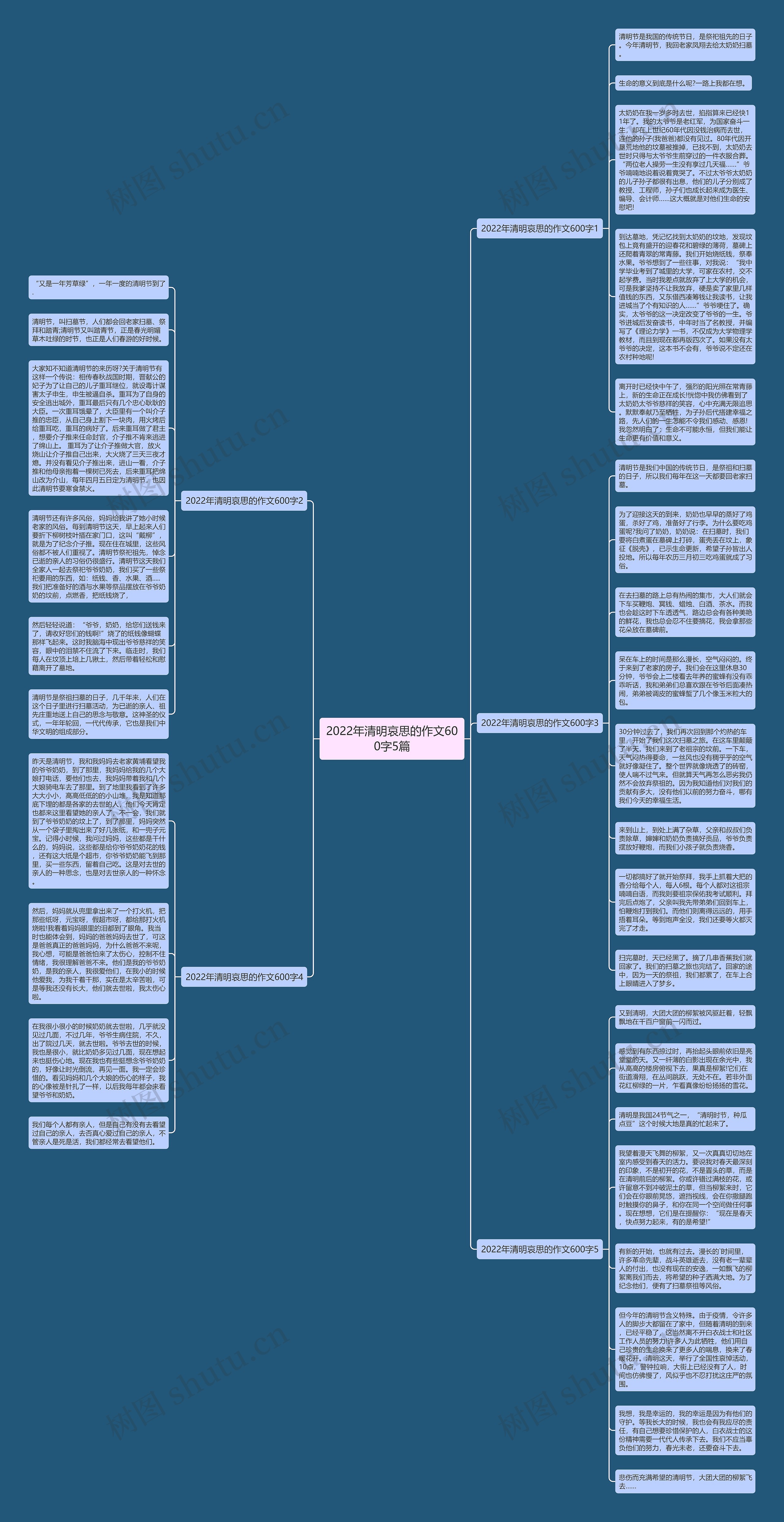 2022年清明哀思的作文600字5篇思维导图