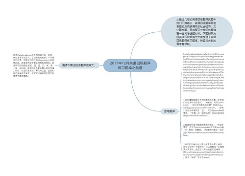 2017年12月英语四级翻译练习题库之脸谱