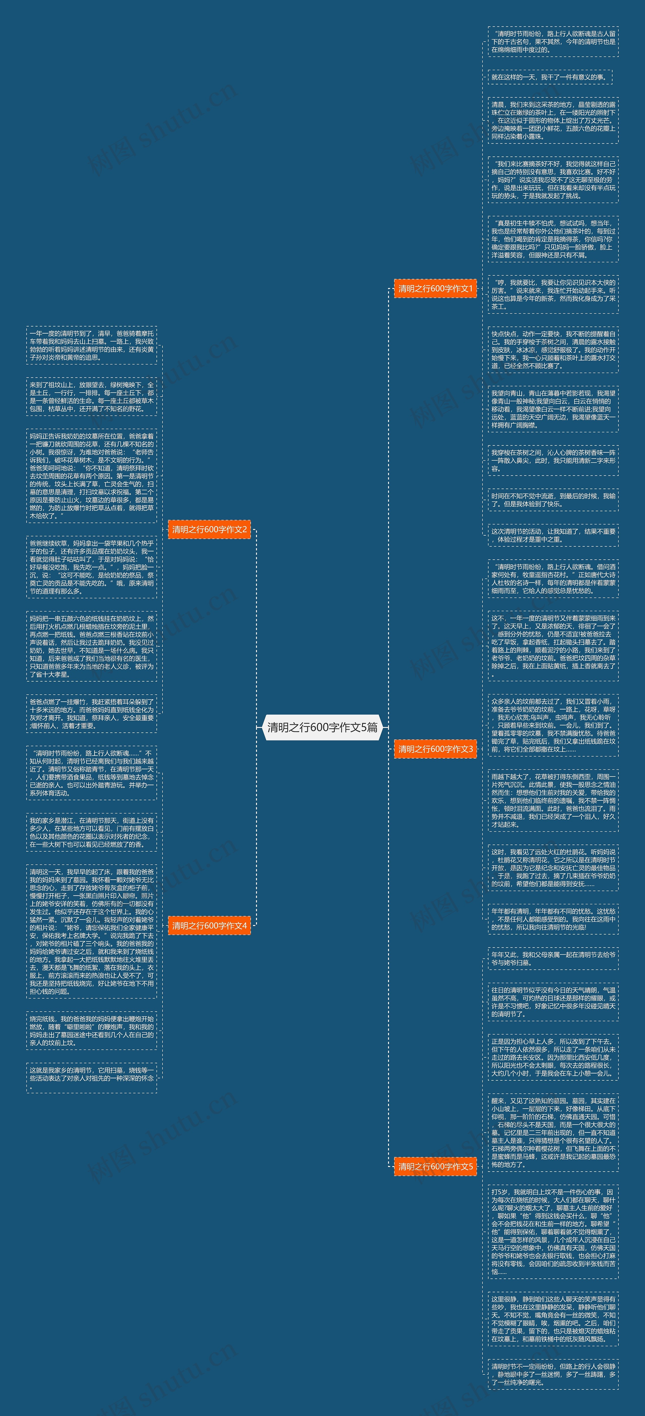 清明之行600字作文5篇思维导图