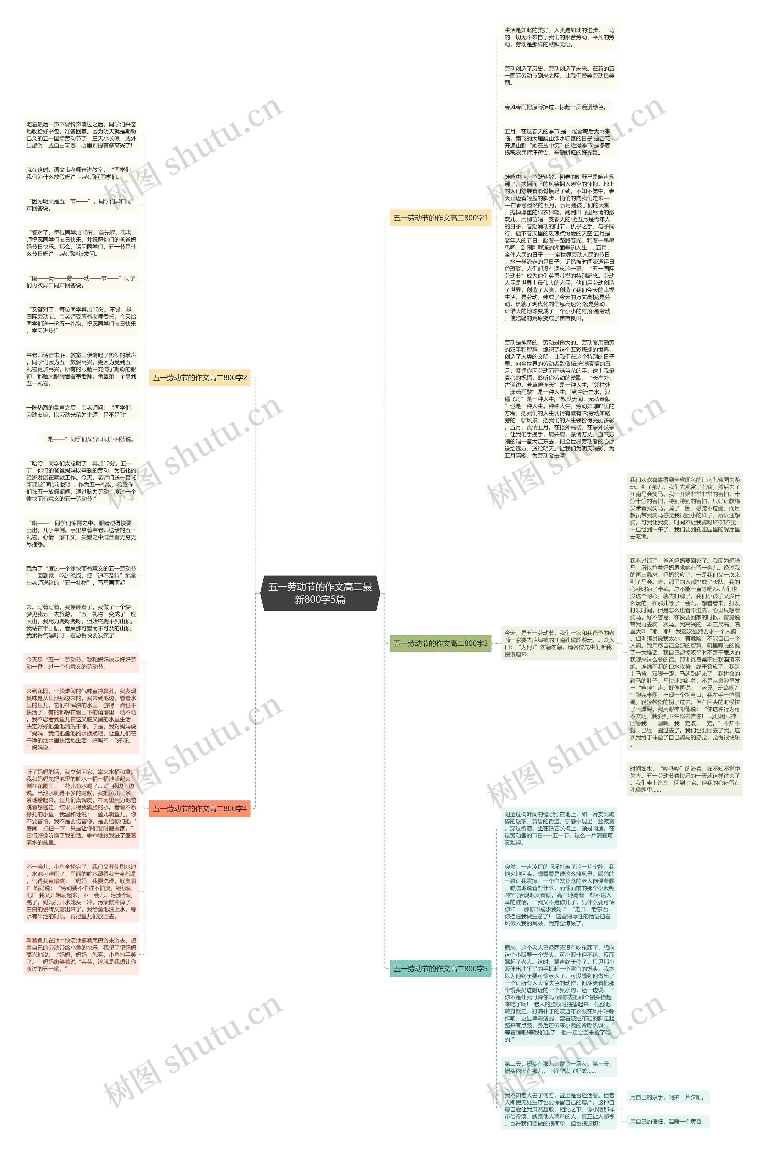 五一劳动节的作文高二最新800字5篇思维导图