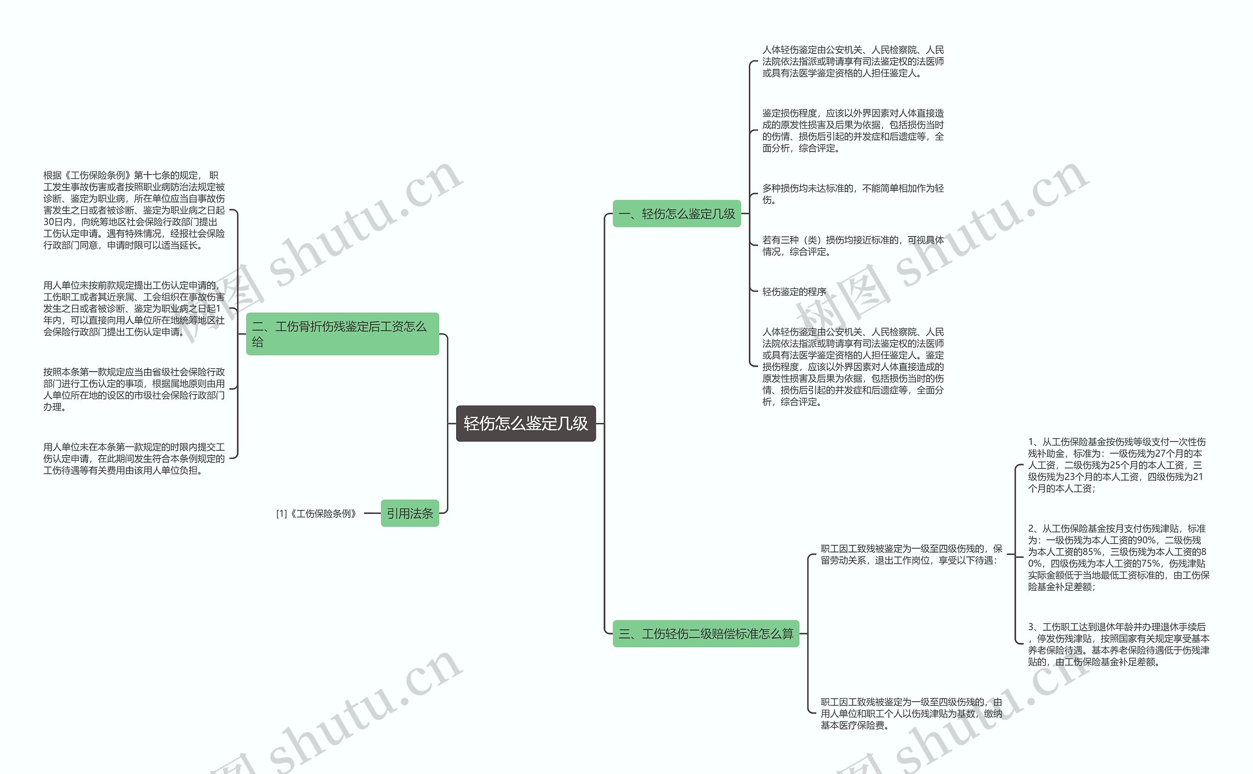 轻伤怎么鉴定几级思维导图