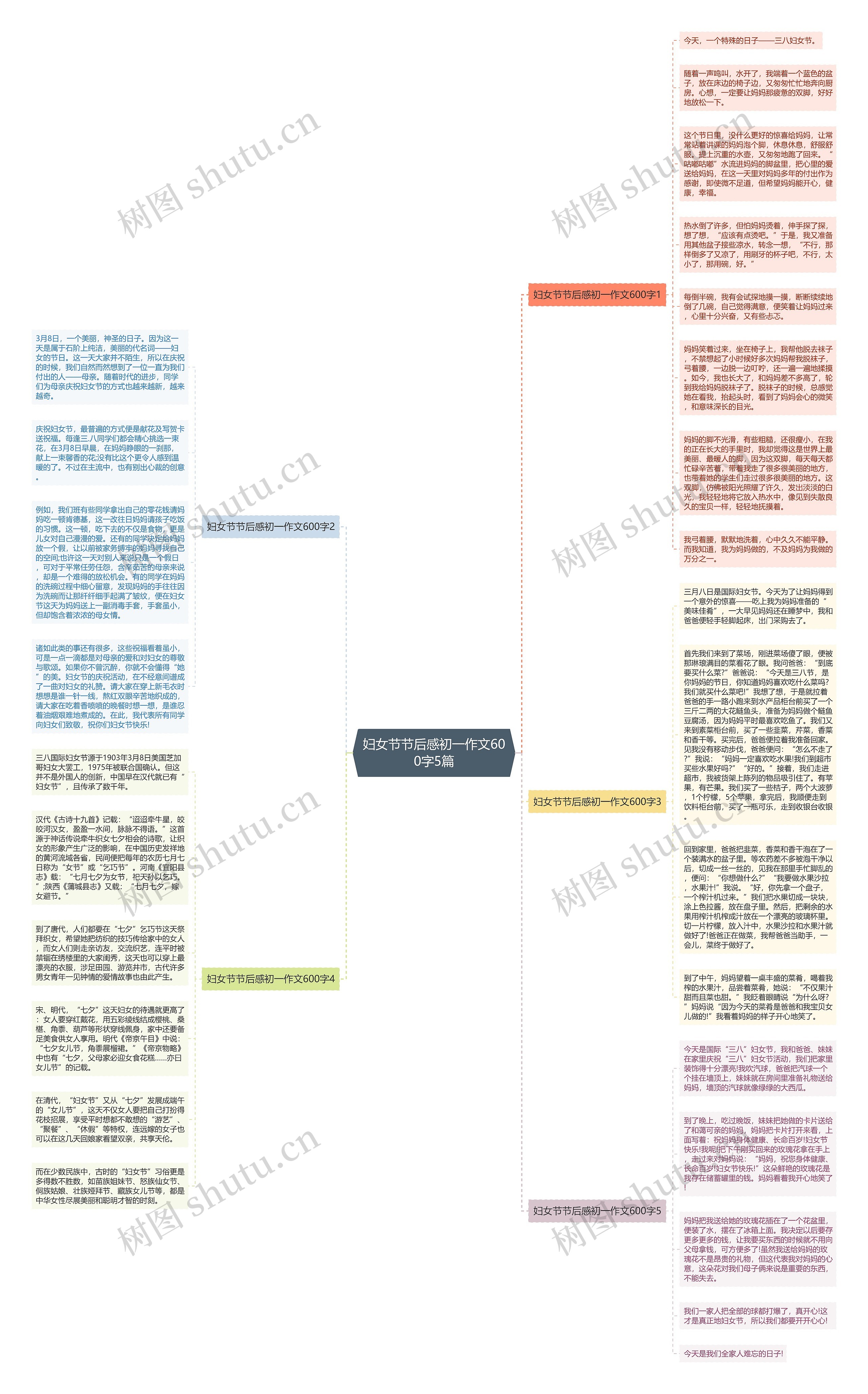 妇女节节后感初一作文600字5篇思维导图