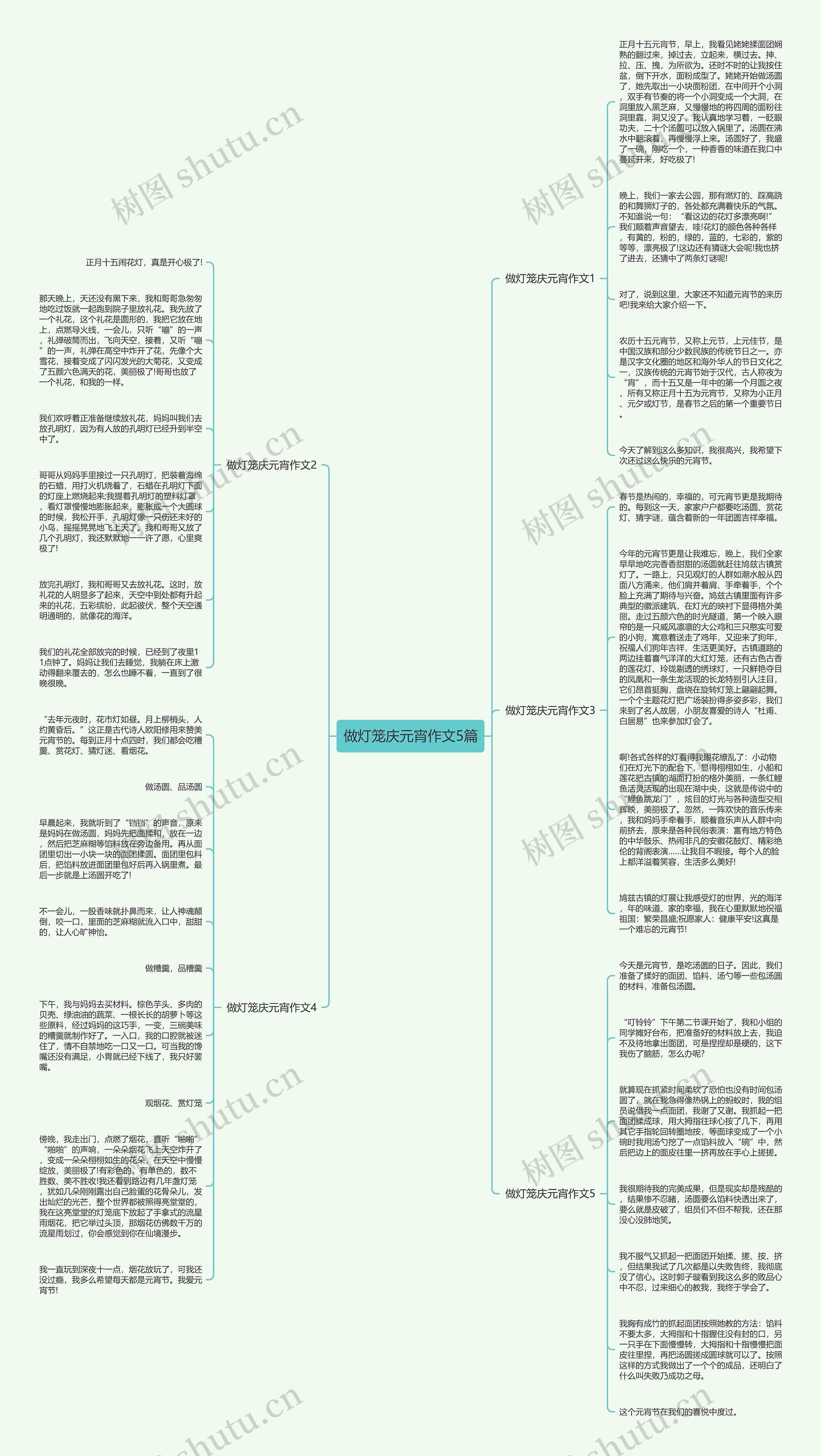 做灯笼庆元宵作文5篇思维导图