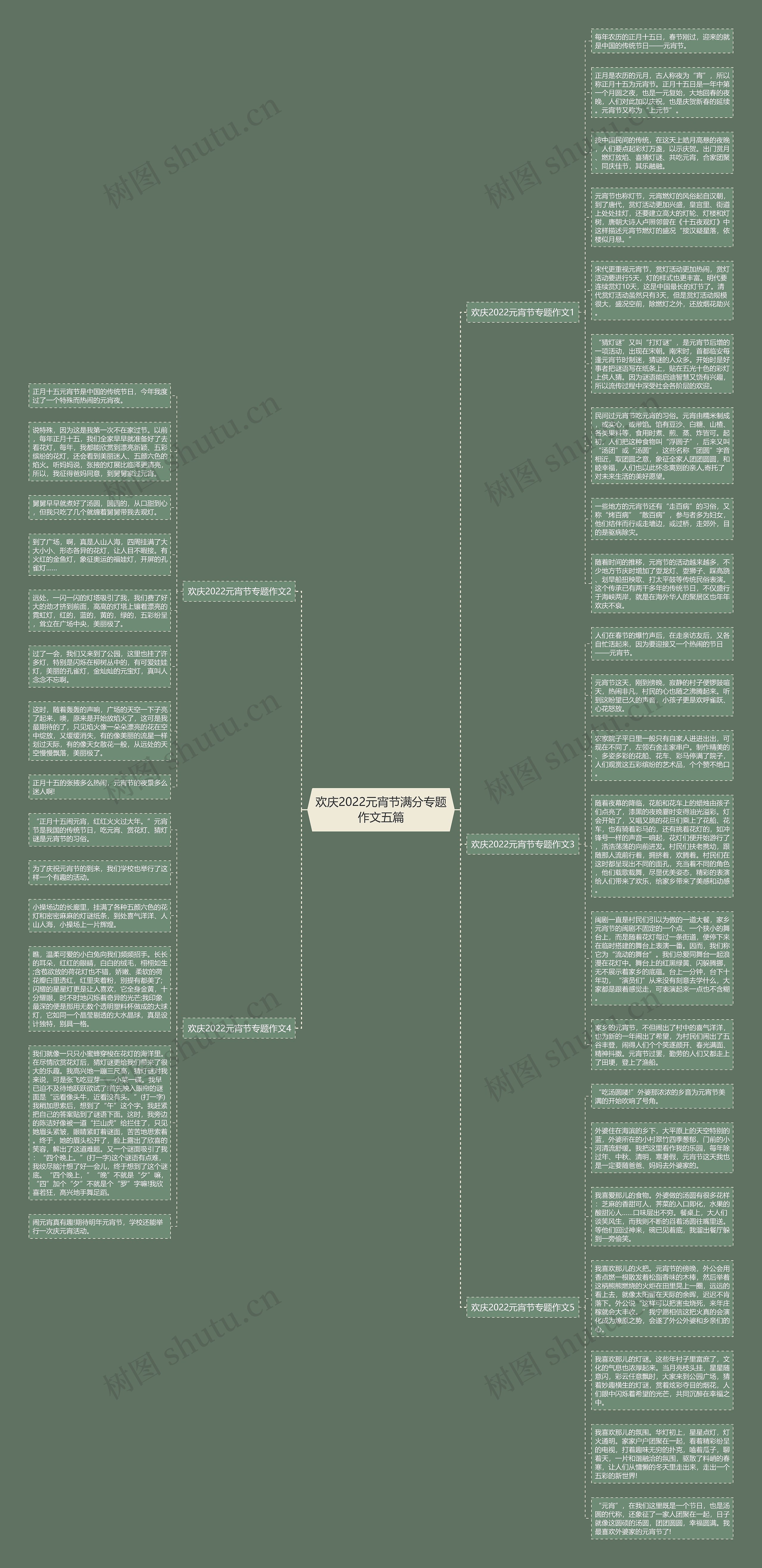 欢庆2022元宵节满分专题作文五篇思维导图