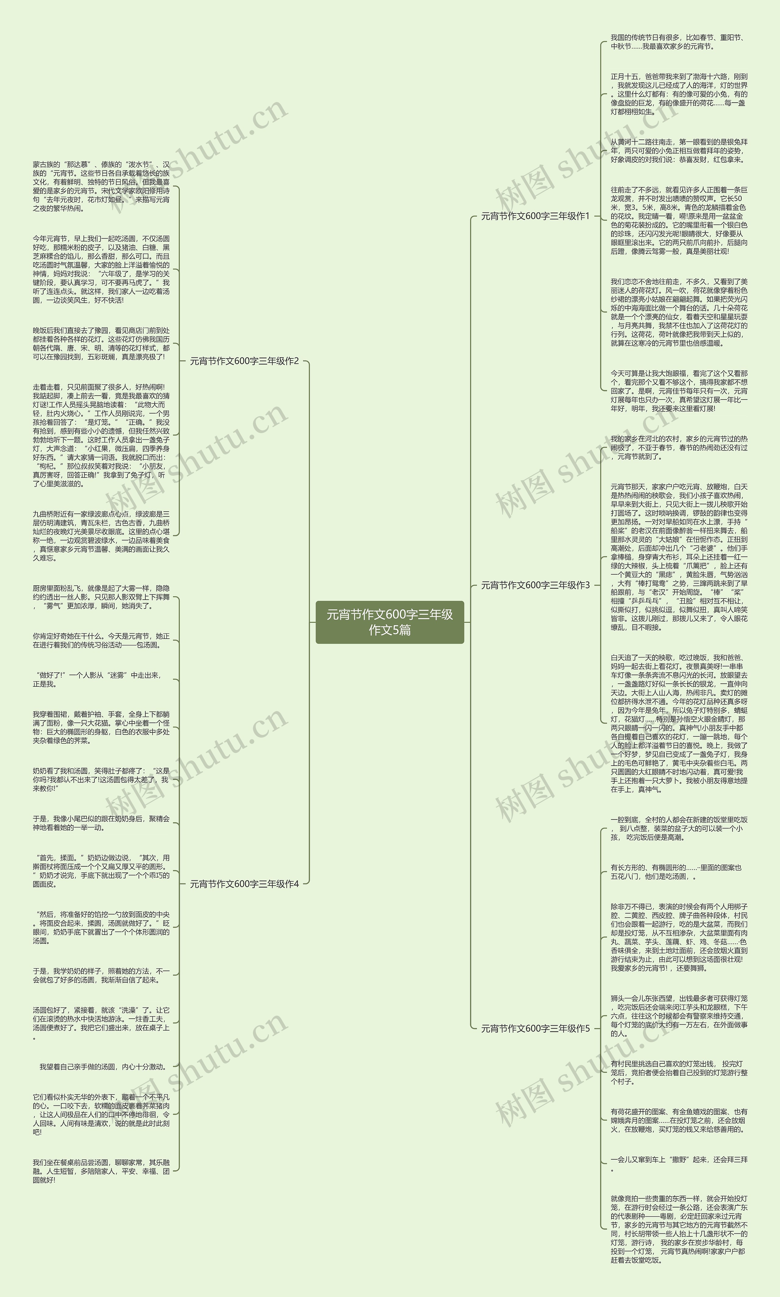 元宵节作文600字三年级作文5篇思维导图
