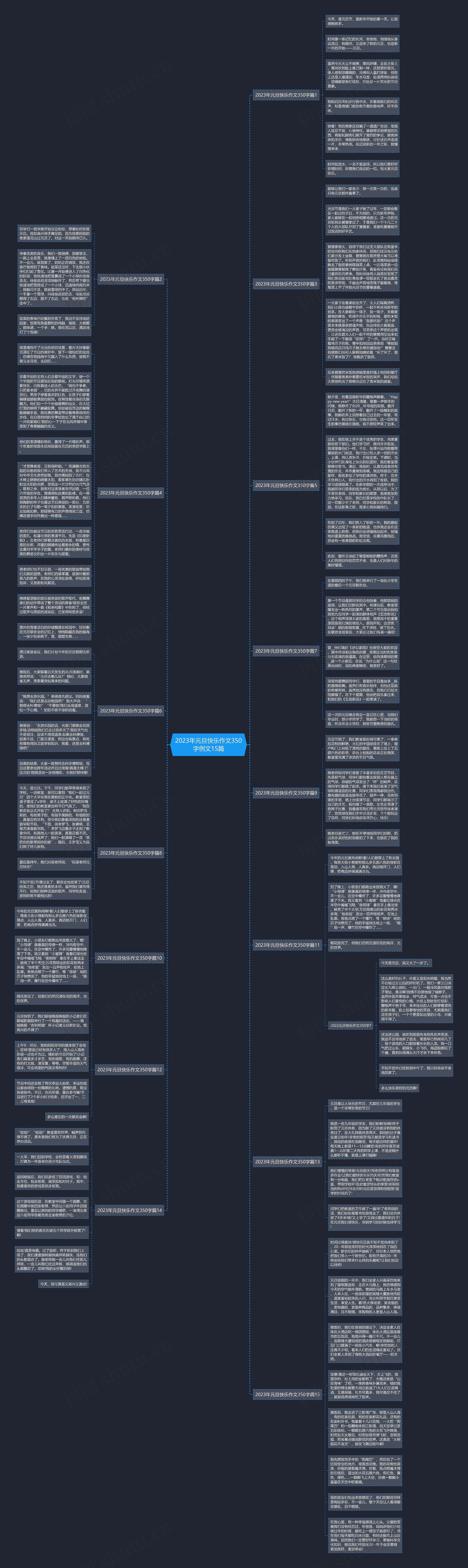 2023年元旦快乐作文350字例文15篇思维导图