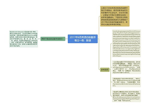 2017年6月英语四级翻译每日一练：脸谱