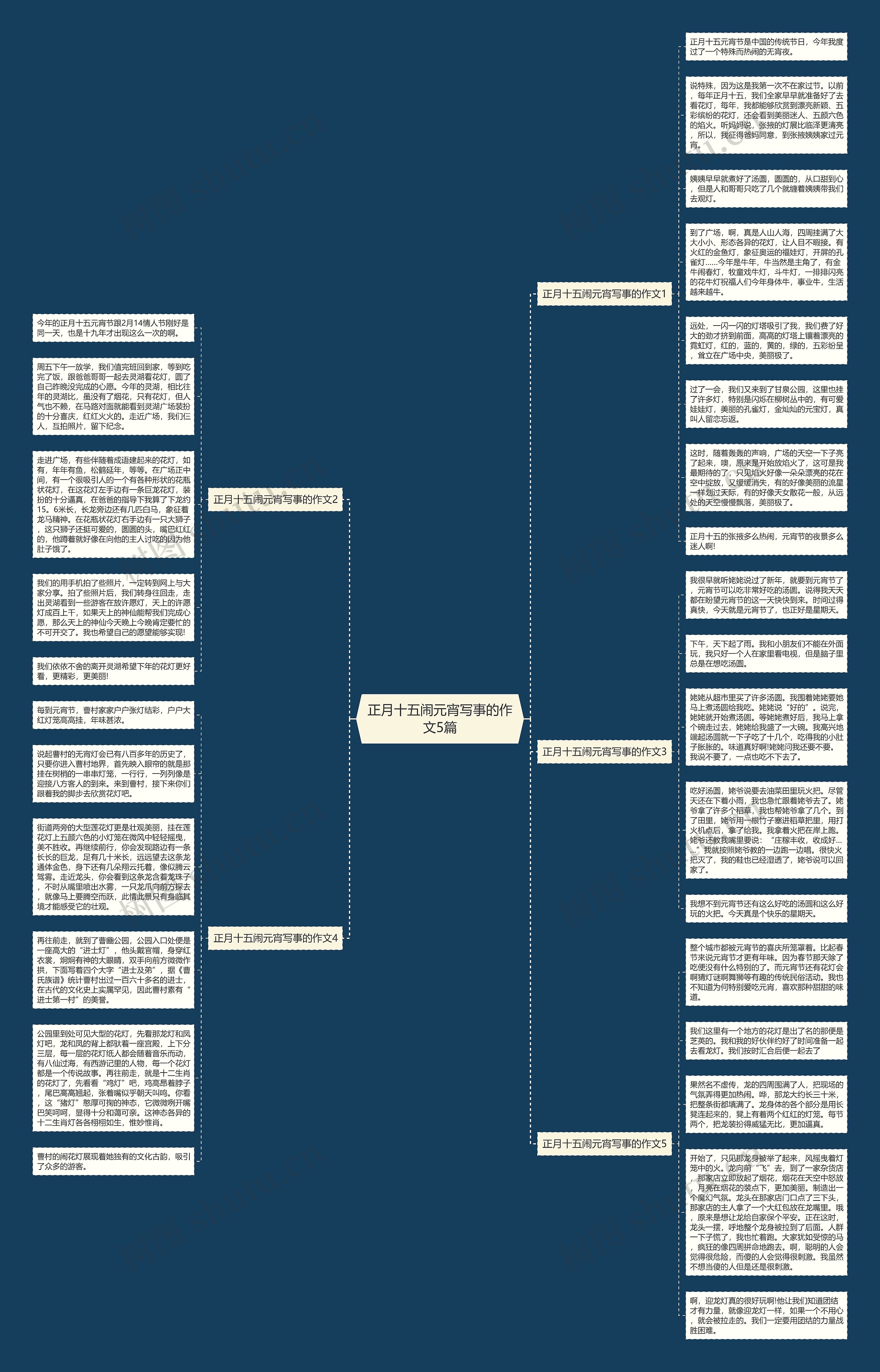 正月十五闹元宵写事的作文5篇思维导图