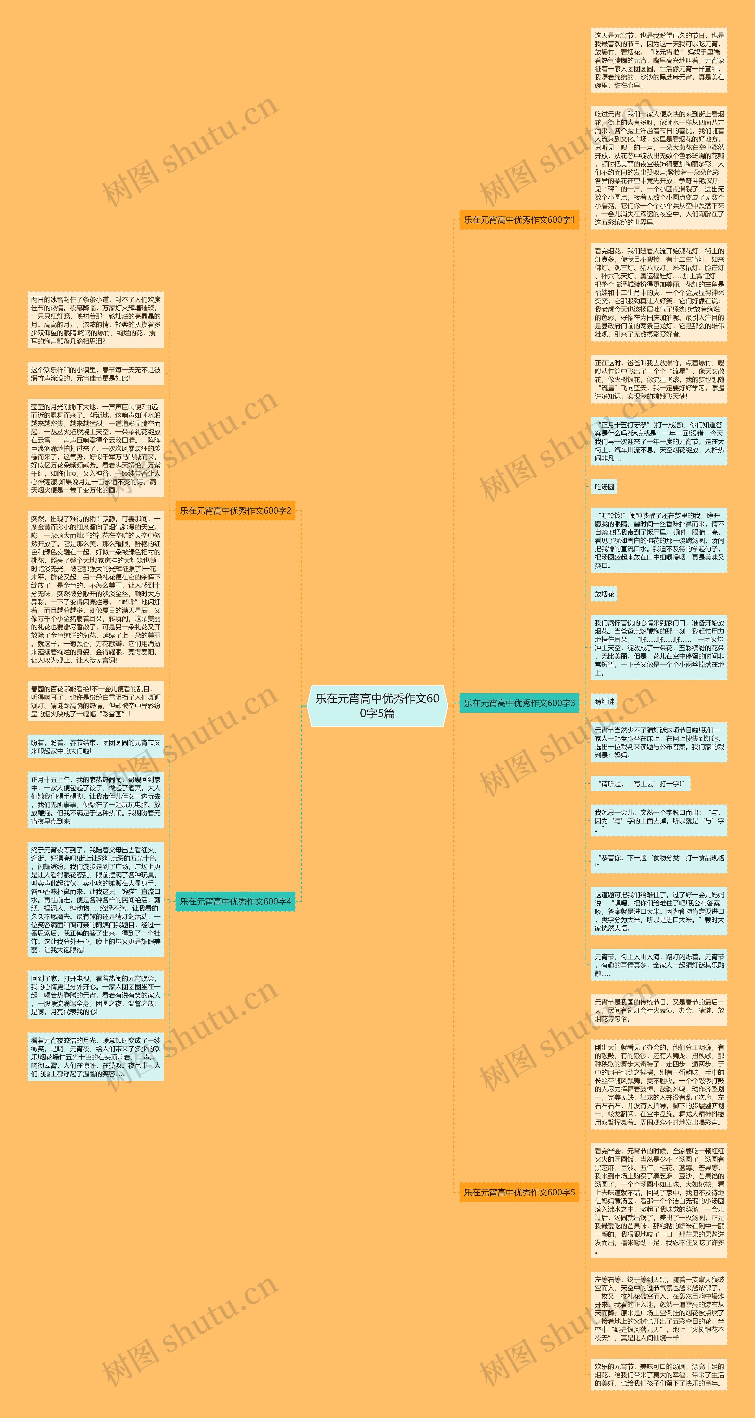 乐在元宵高中优秀作文600字5篇思维导图