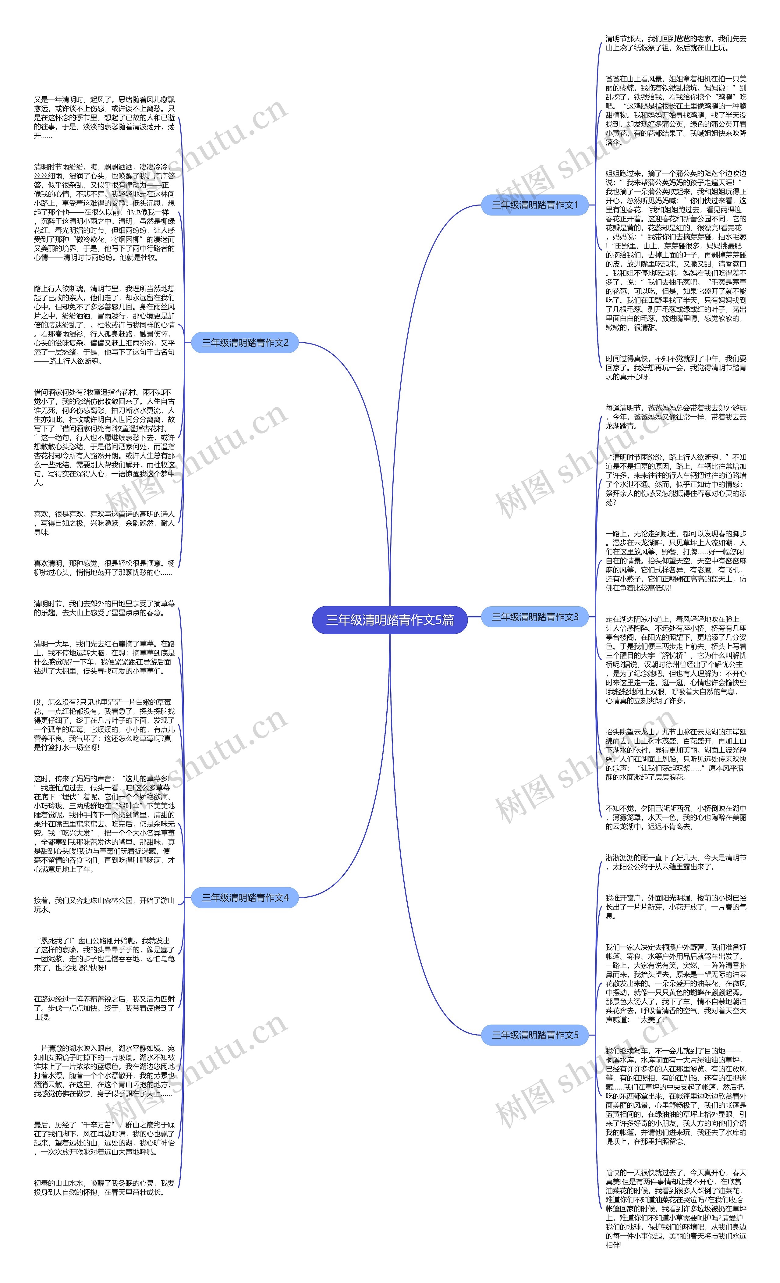 三年级清明踏青作文5篇思维导图