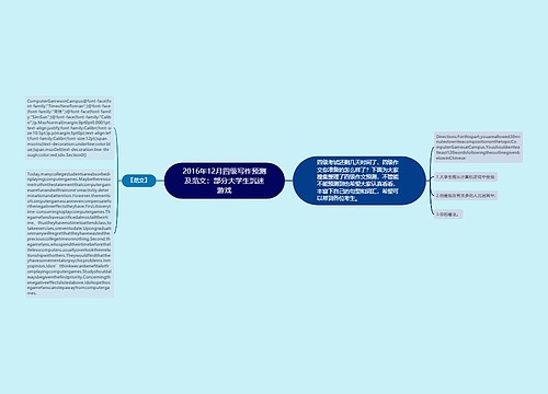 2016年12月四级写作预测及范文：部分大学生沉迷游戏