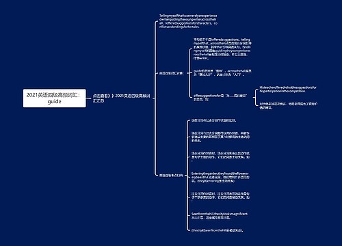 2021英语四级高频词汇：guide