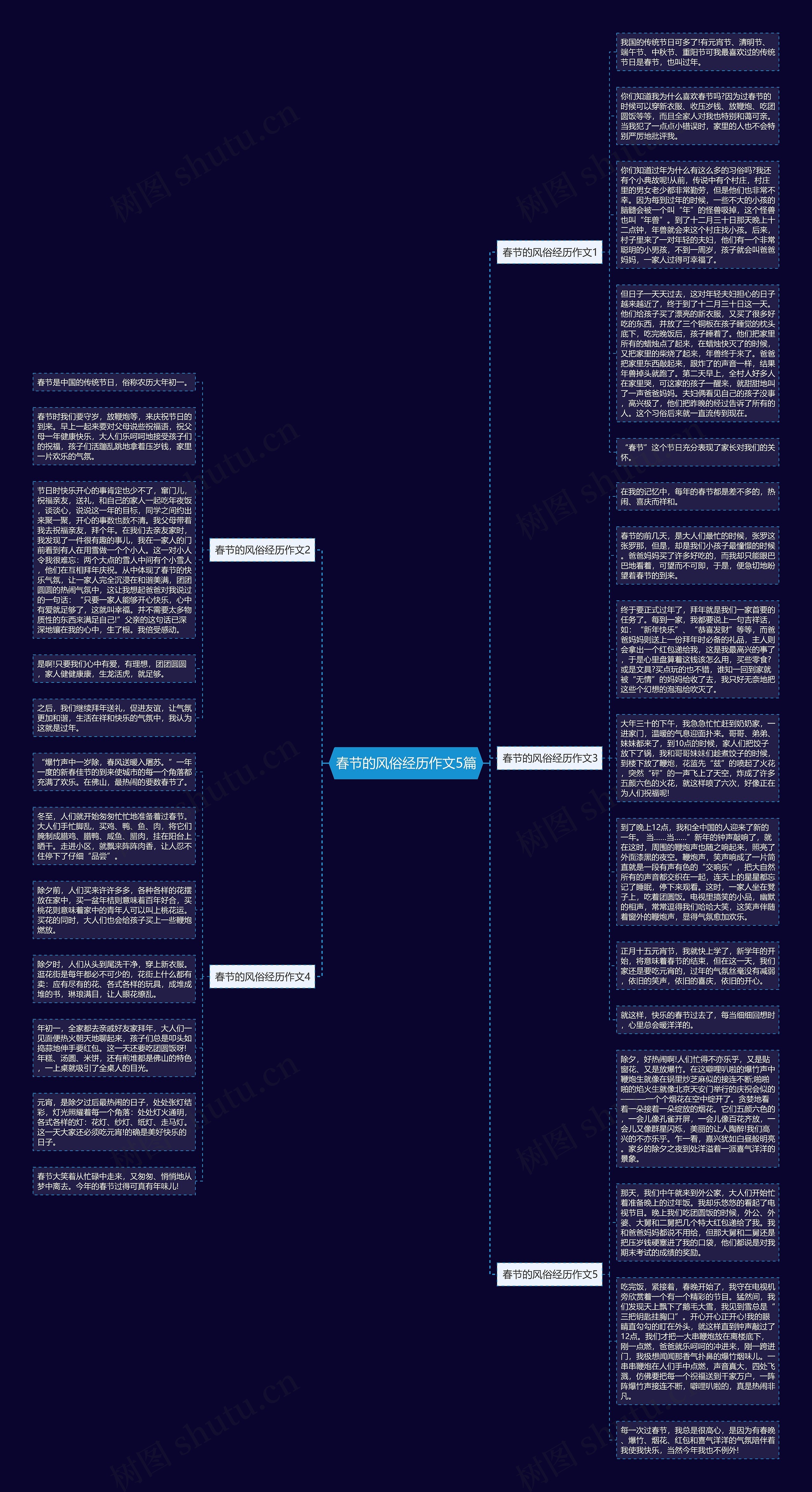 春节的风俗经历作文5篇思维导图