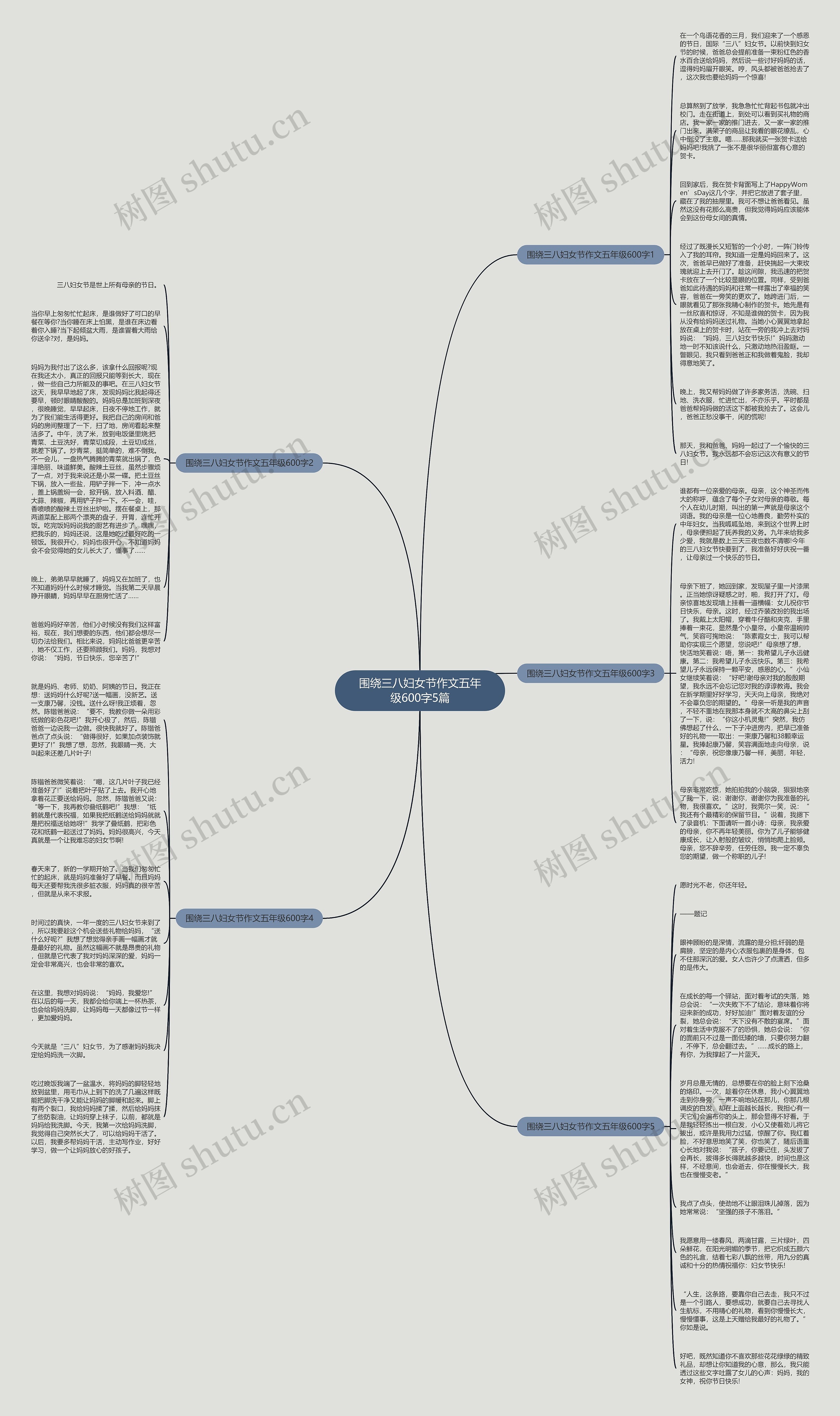 围绕三八妇女节作文五年级600字5篇思维导图