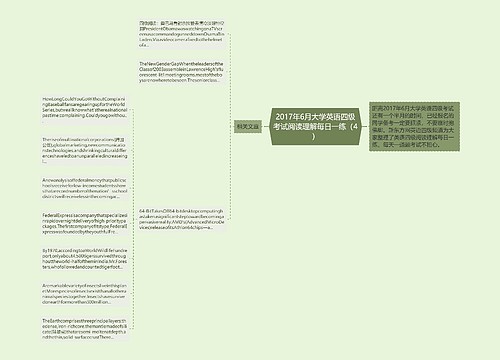 2017年6月大学英语四级考试阅读理解每日一练（4）