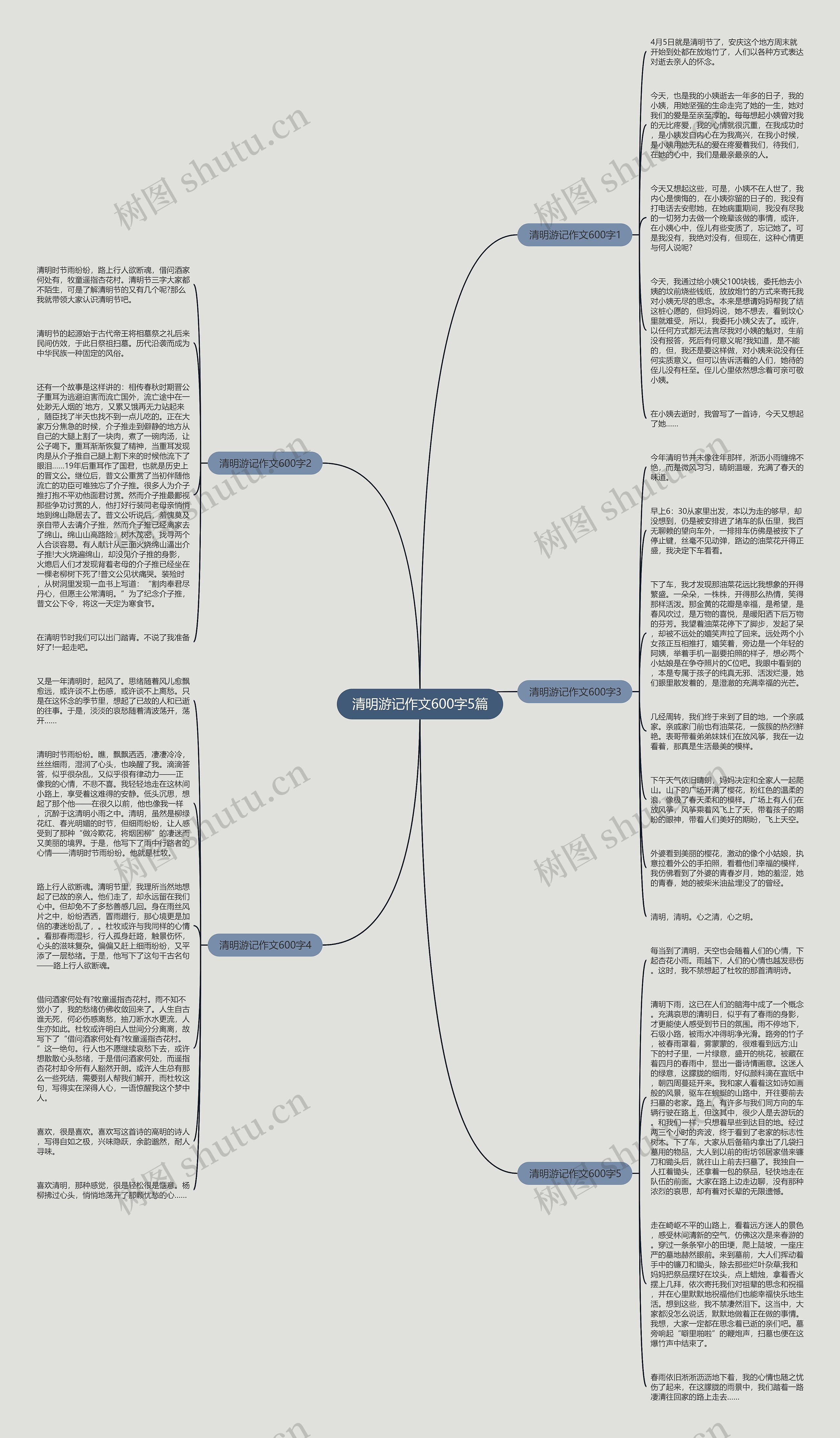 清明游记作文600字5篇思维导图
