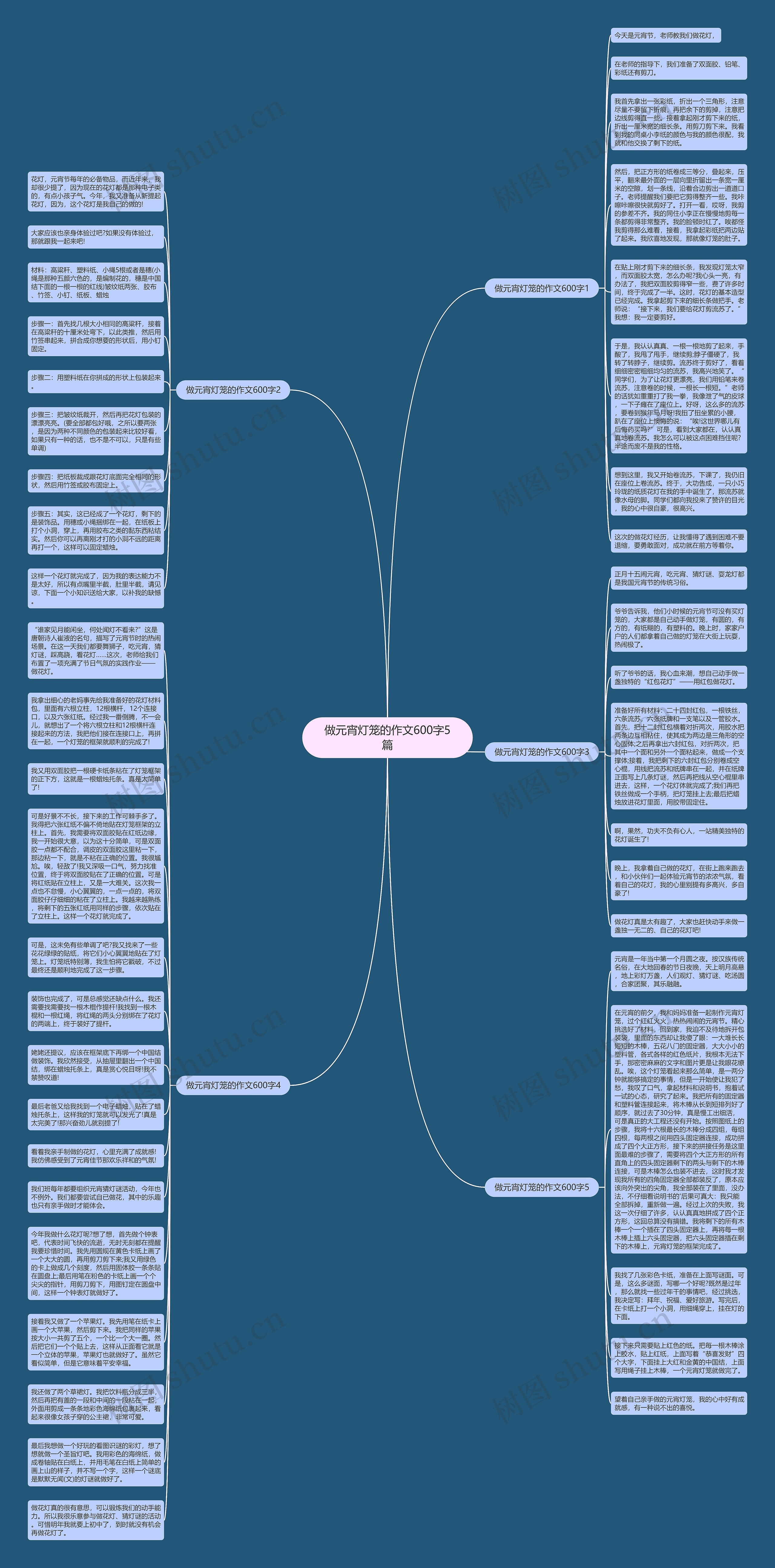 做元宵灯笼的作文600字5篇思维导图