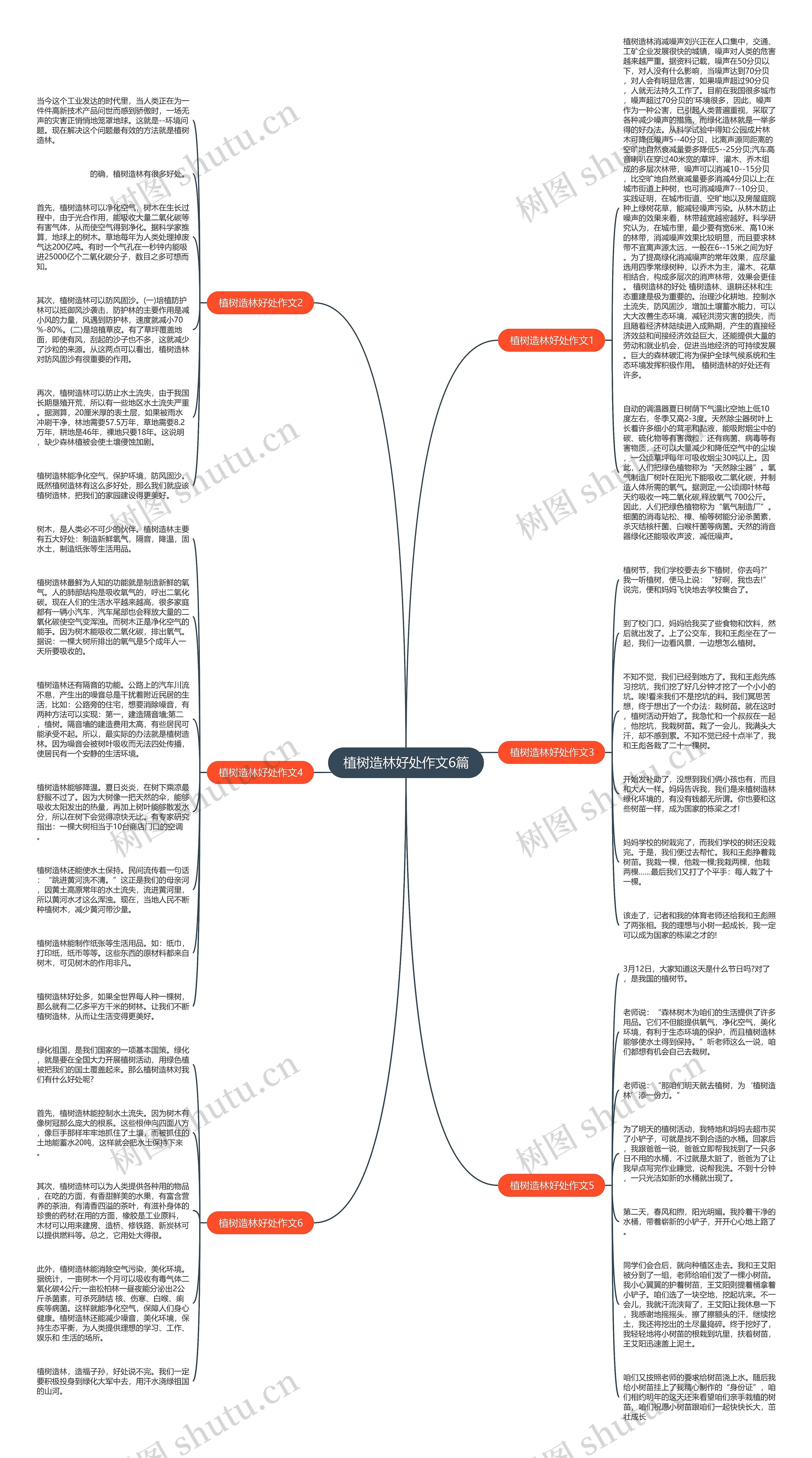 植树造林好处作文6篇思维导图